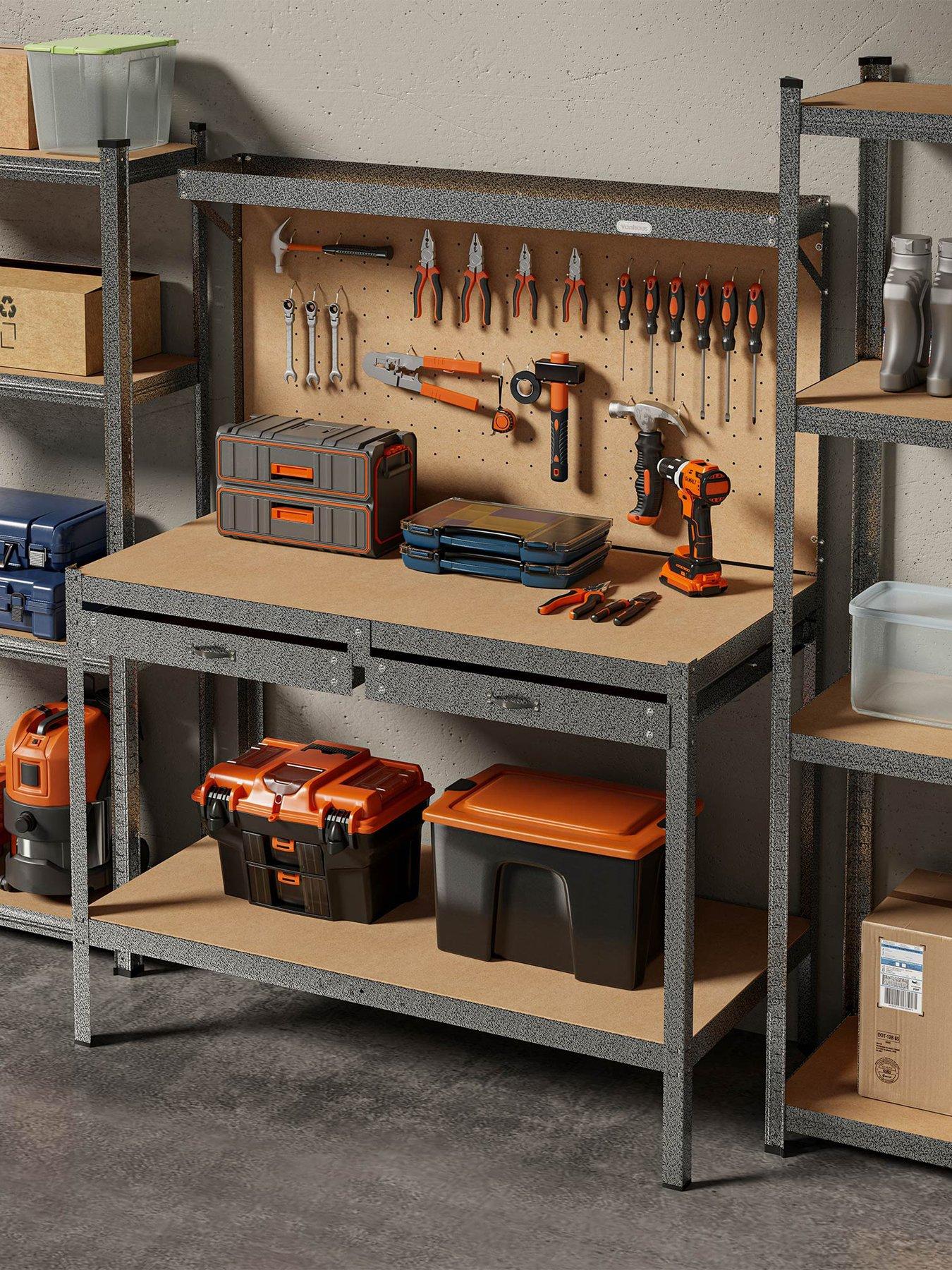 Vonhaus Workbench with Pegboard