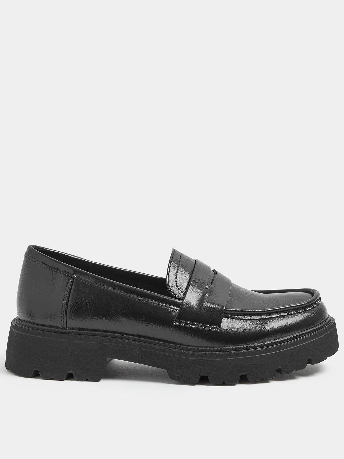 Yours Wide Fit Platform Loafers - Black