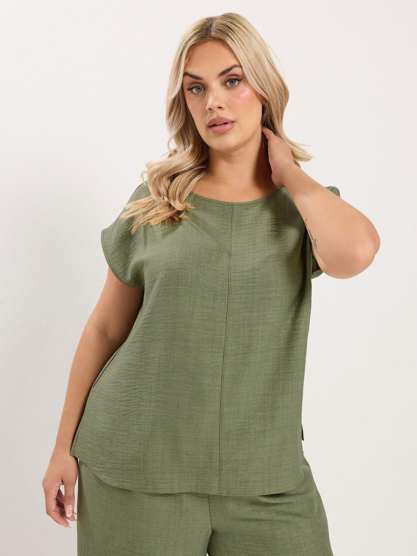 Yours Curve Seam Detail Co-Ord Top - Green