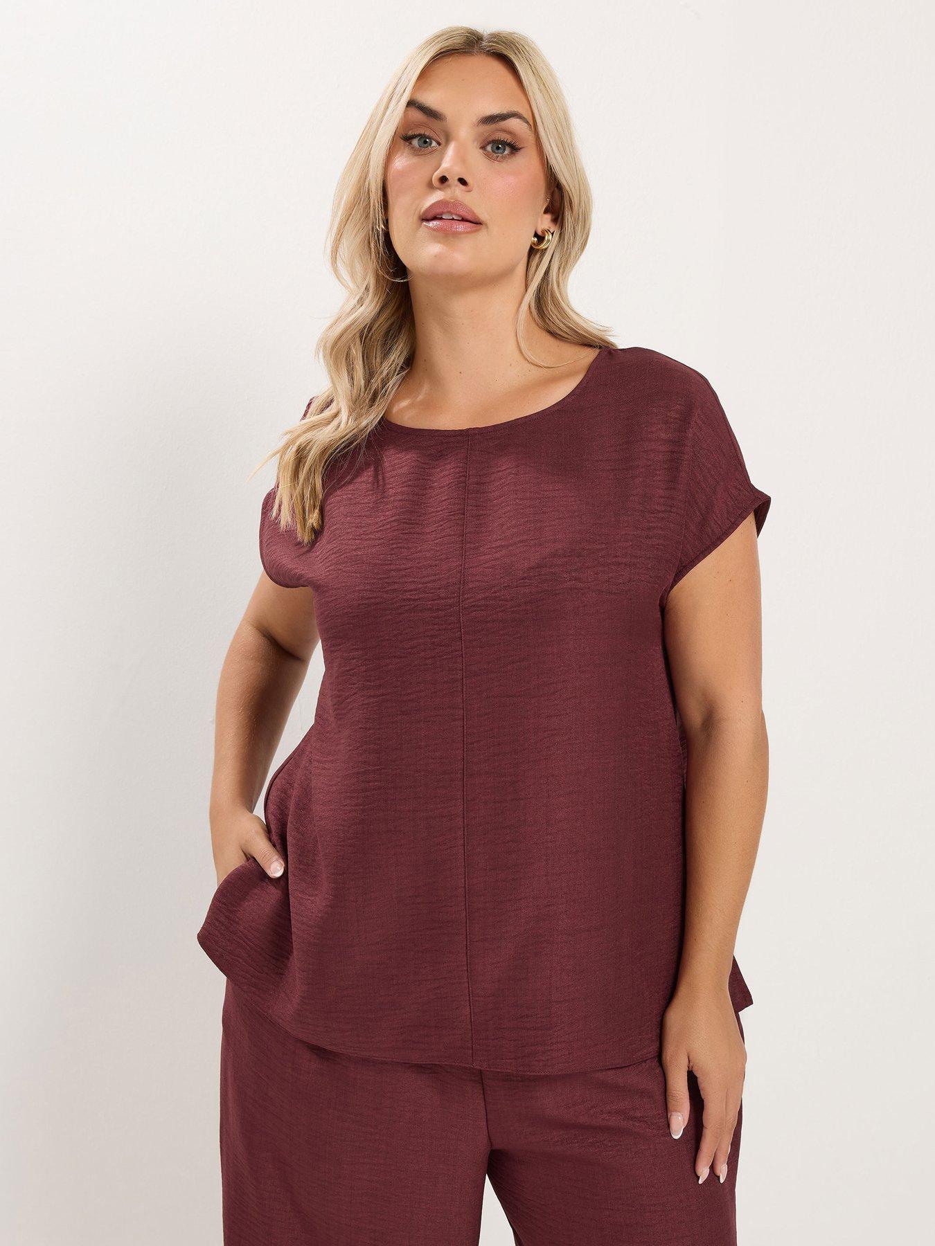 Yours Curve Co-Ord Seam Detail Top - Red