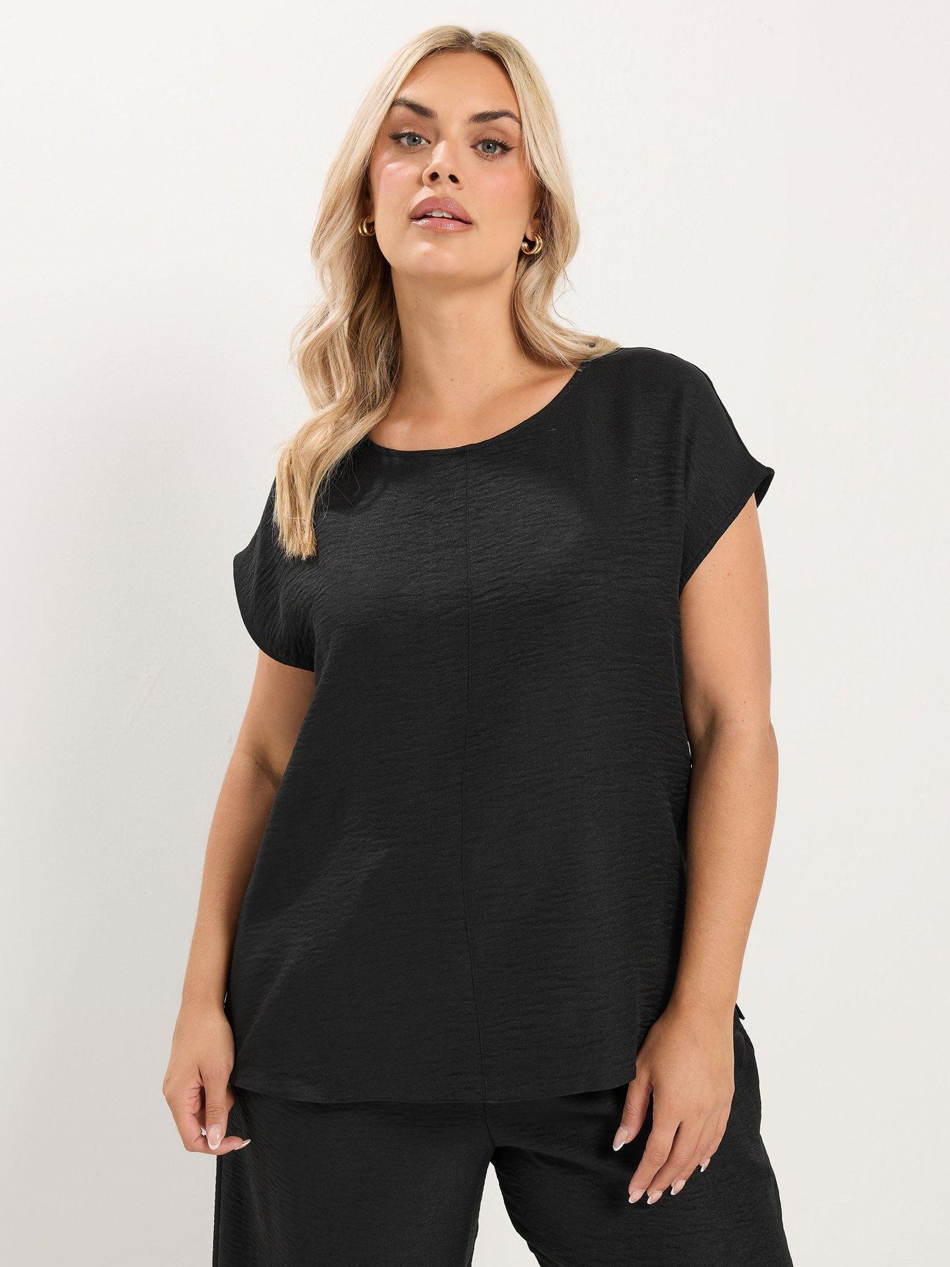 Yours Curve Seam Detail Co-Ord Top - Black
