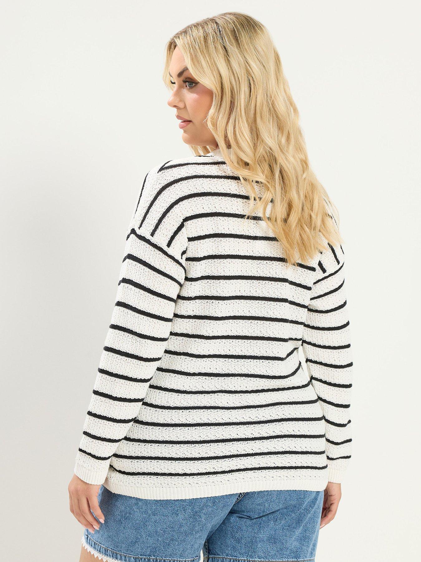 Image 2 of 4 of Yours Curve Stripe Jumper - Cream