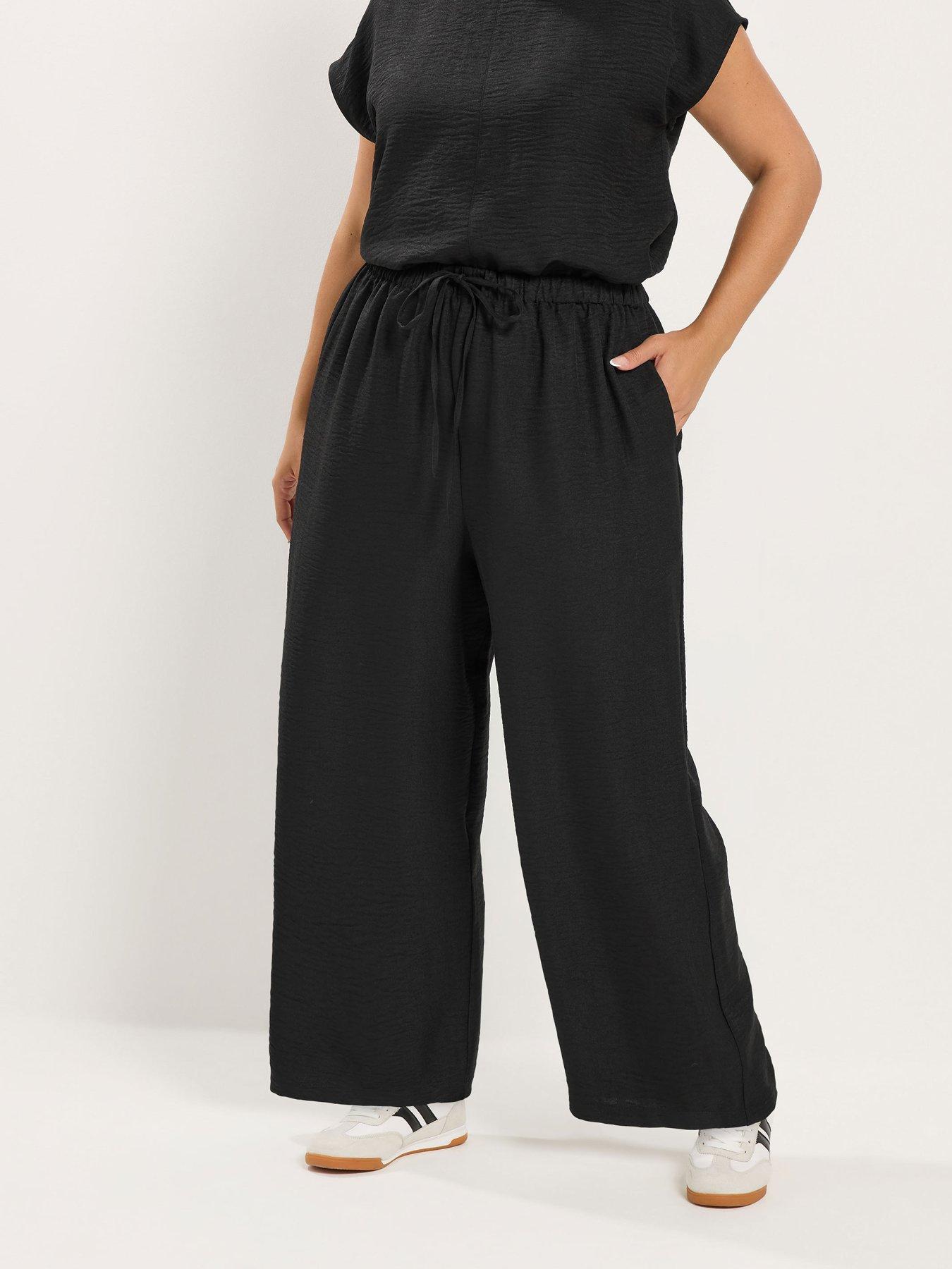 Yours Curve Co-Ord Wide Leg Trousers - Black