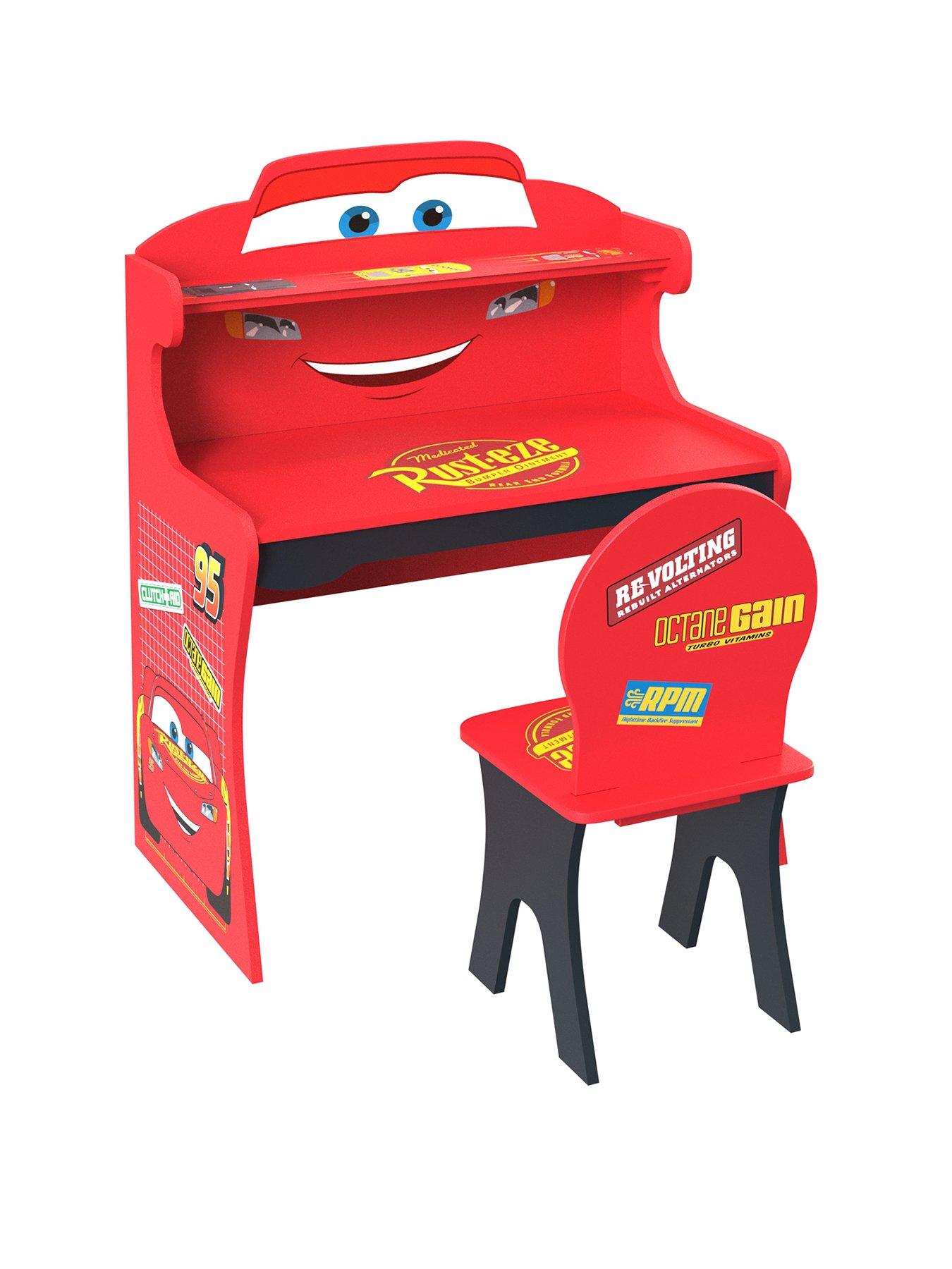Image 2 of 6 of Disney Cars Lightning McQueen Study Desk and Chair Set