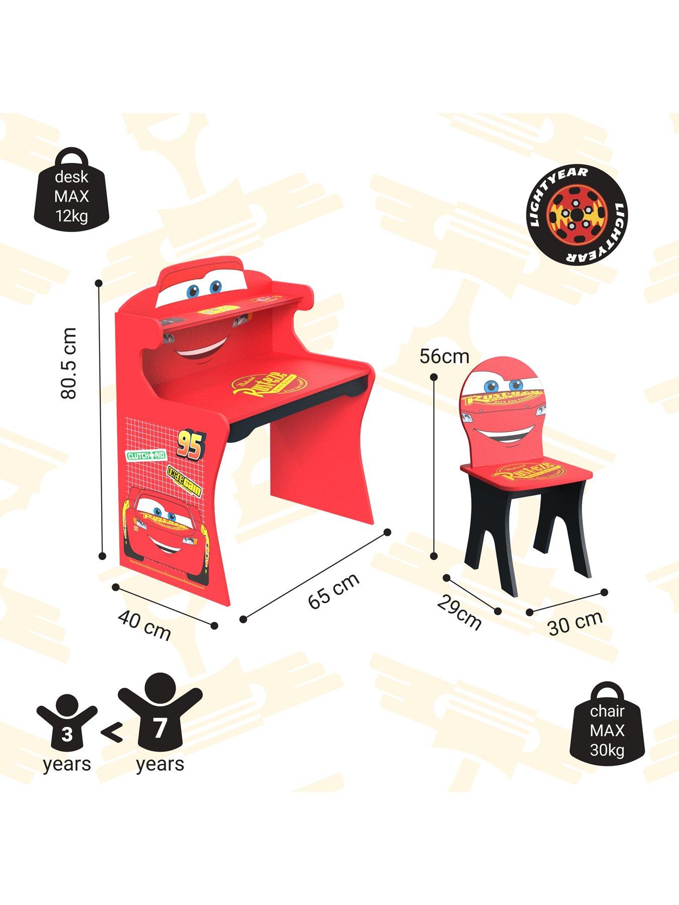 Image 4 of 6 of Disney Cars Lightning McQueen Study Desk and Chair Set