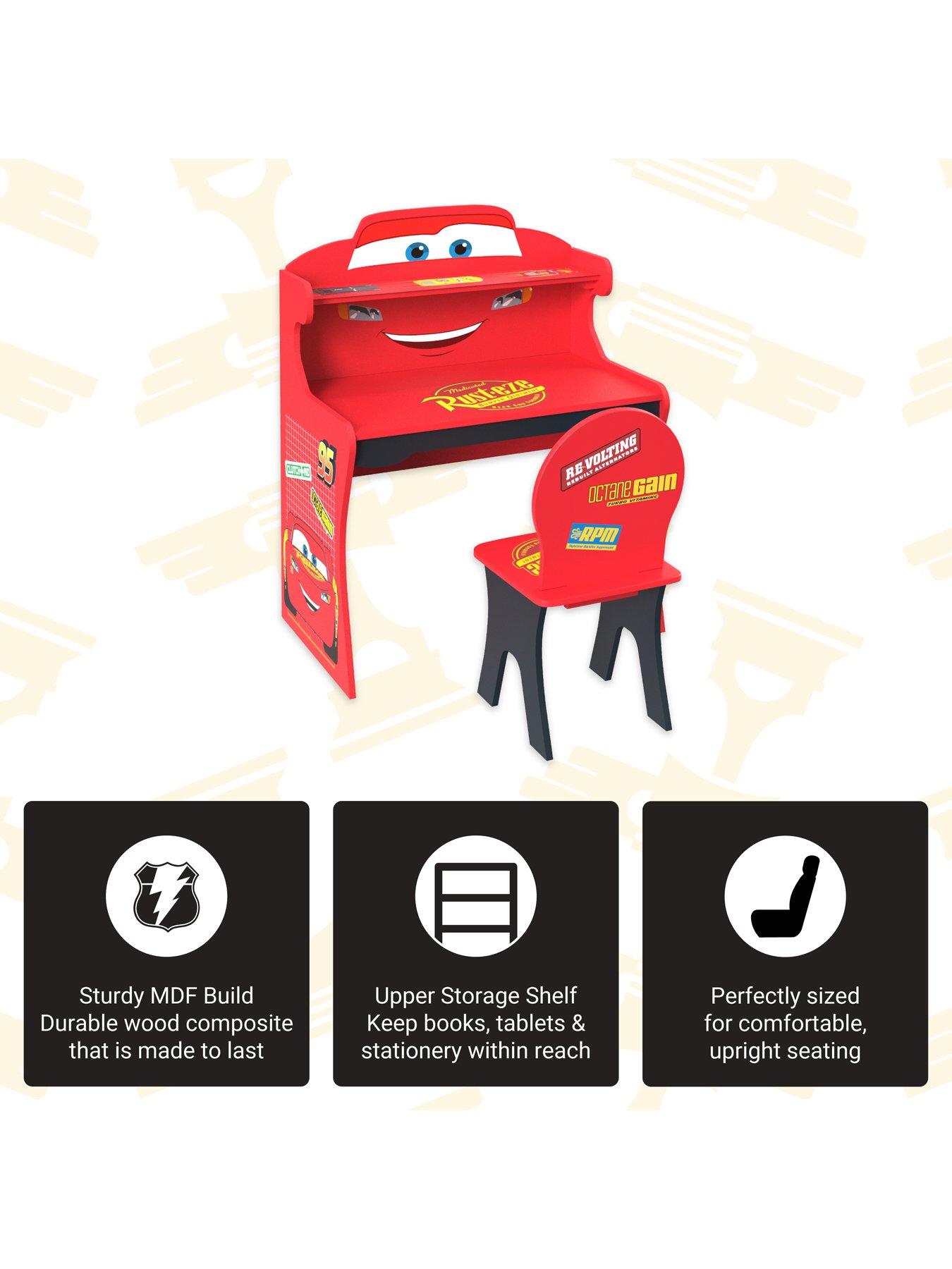 Image 5 of 6 of Disney Cars Lightning McQueen Study Desk and Chair Set