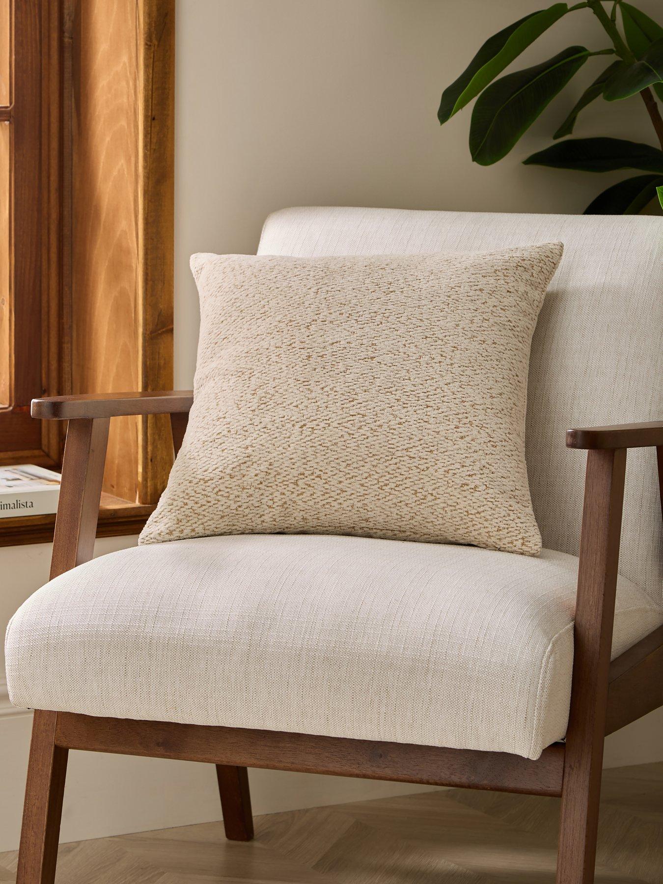 Image 1 of 7 of Michelle Keegan Home Small Chevron Jacquard Cushion 45x45cm - Cream