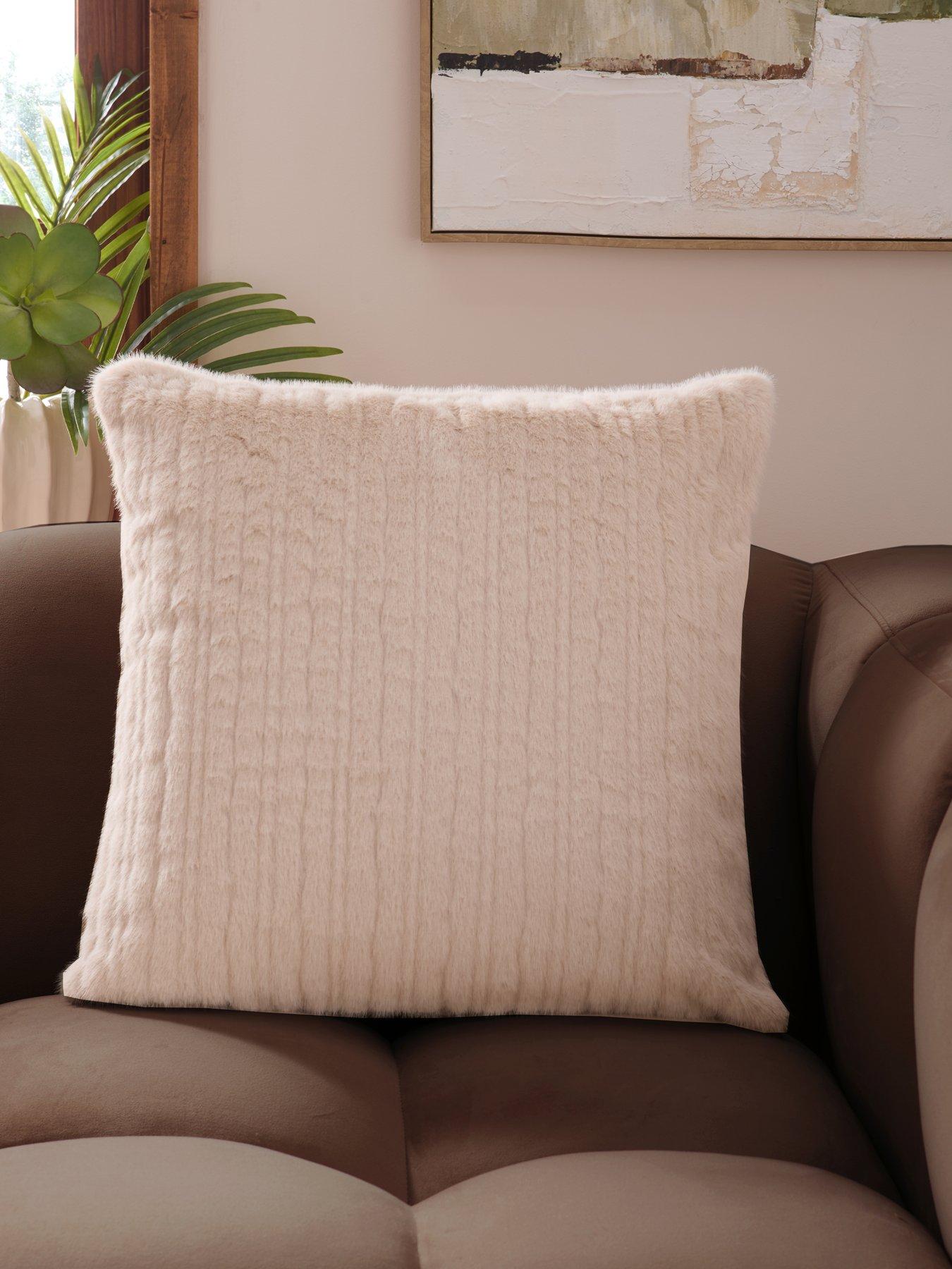Michelle Keegan Home Faux Fur Cut Stripe Cushion