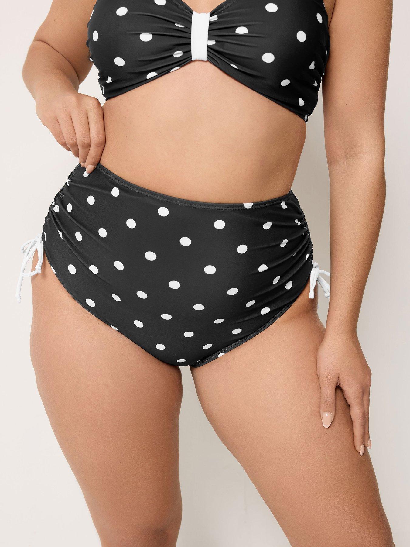 Yours Curve Polka Dot Super High Waist Brief - Black
