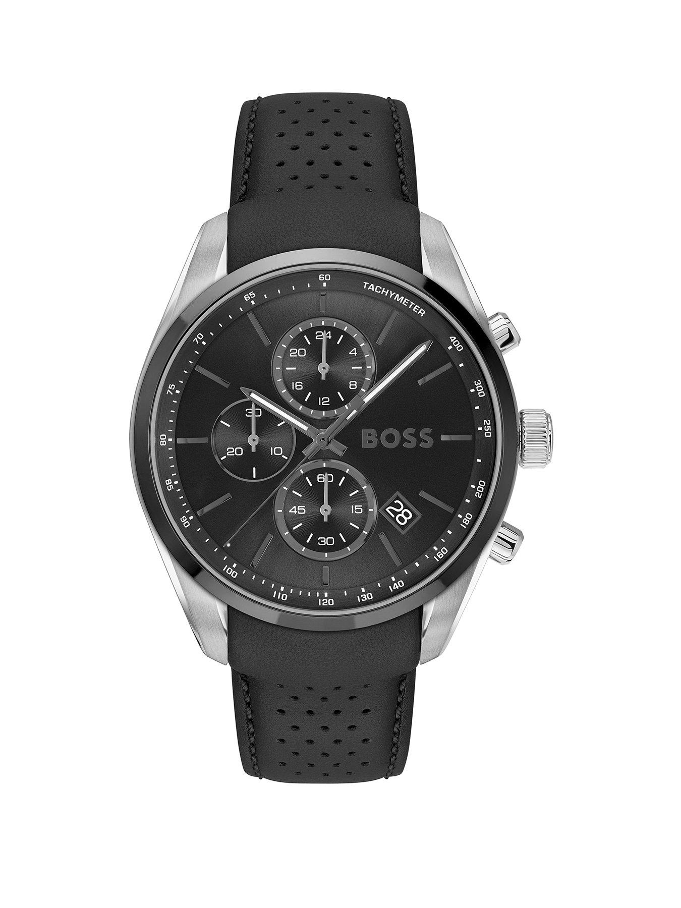 BOSS Gents BOSS Grand Prix 44 leather strap Watch