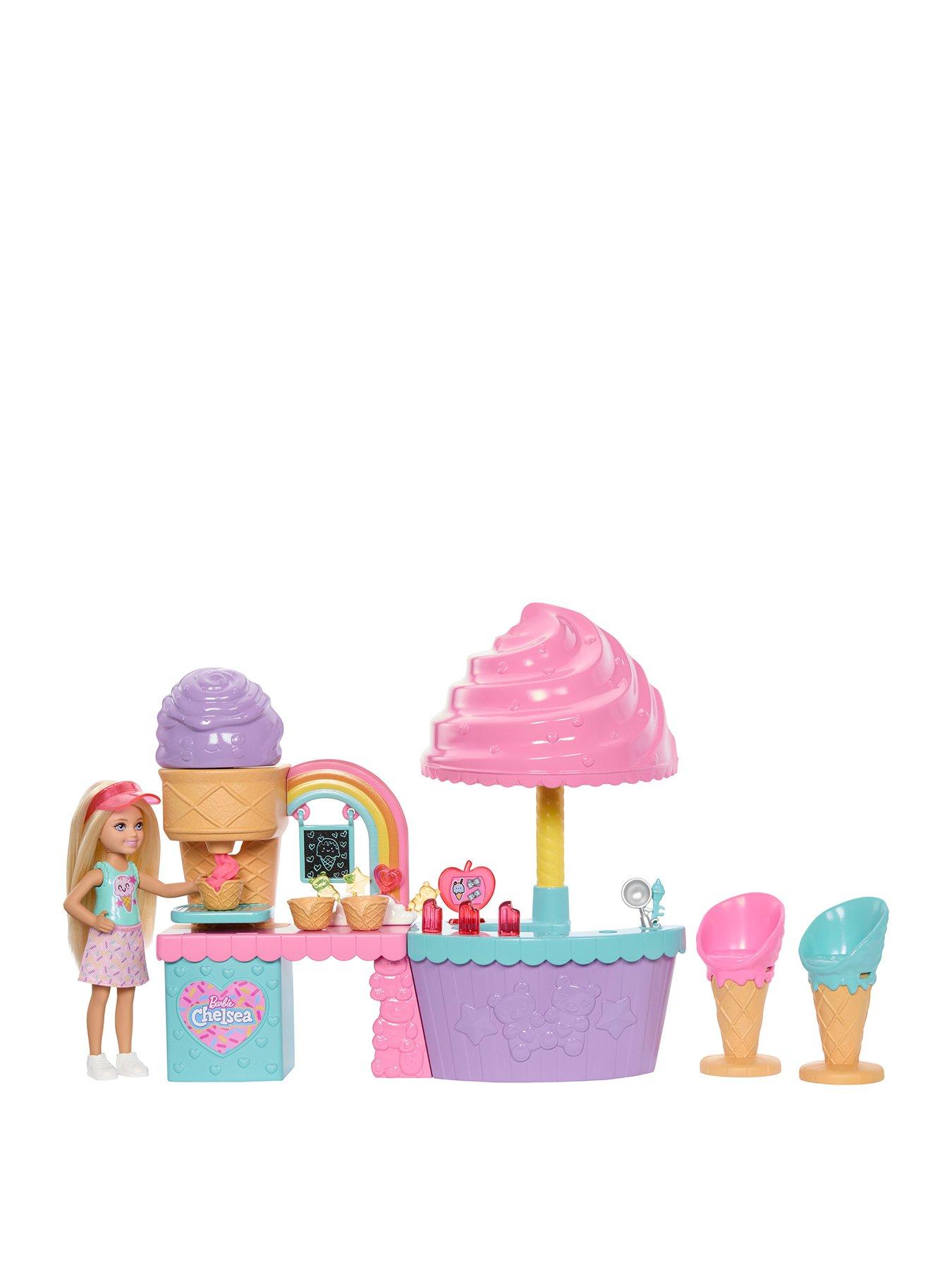 Barbie Club Chelsea Ice Cream Shop Playset with Chelsea Doll, Sensory Dough and Accessories