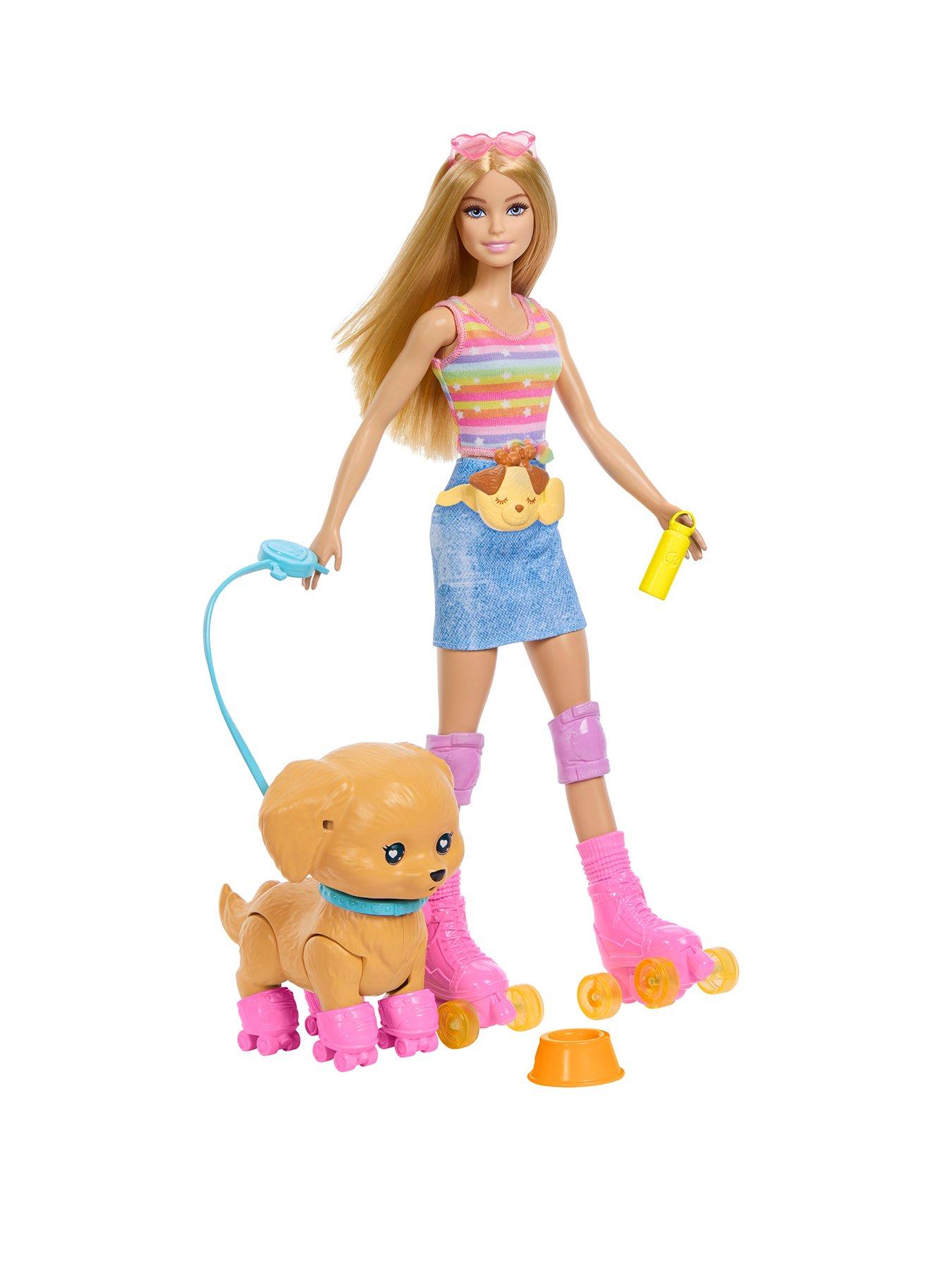 Barbie Skate and Run Pup Doll with Skating Puppy, Roller Skates and Pet Accessories