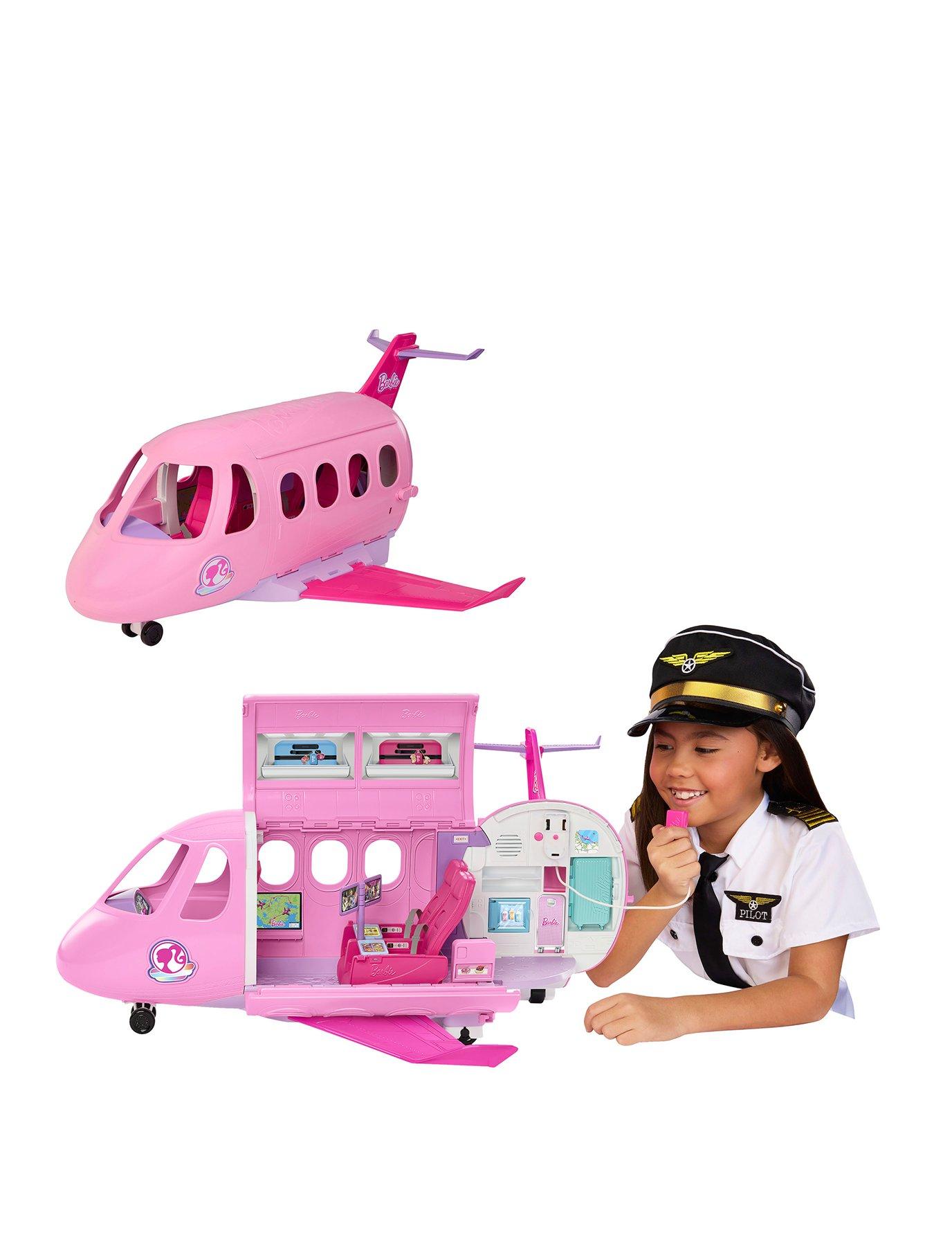 Barbie Dream Plane Playset with Sounds, Microphone  &  14 Travel Accessories