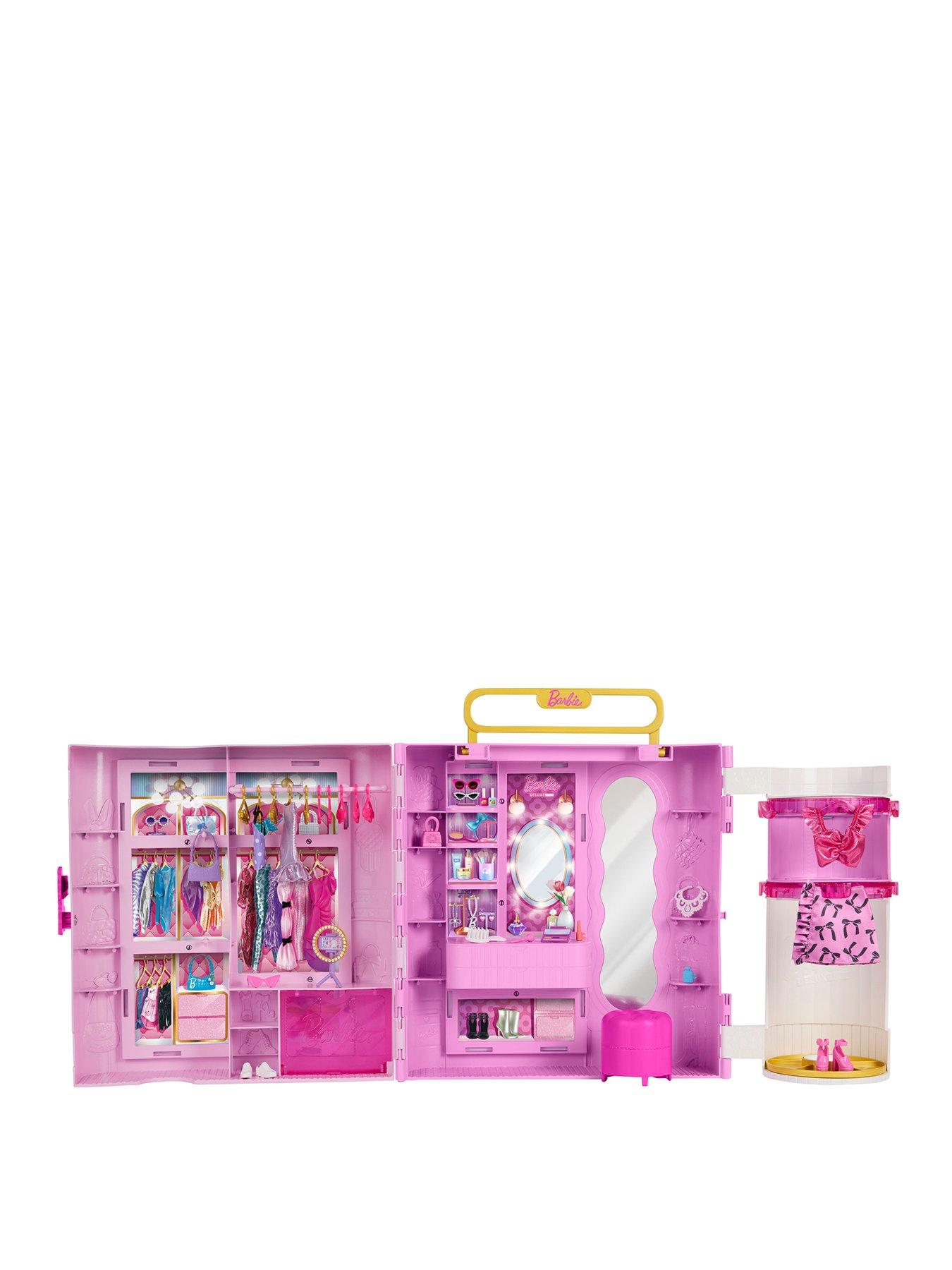Barbie Deluxe Style Closet Playset with Spin  &  Style Dressing Room, Vanity Area, 4 Fashions and 20+ Pieces
