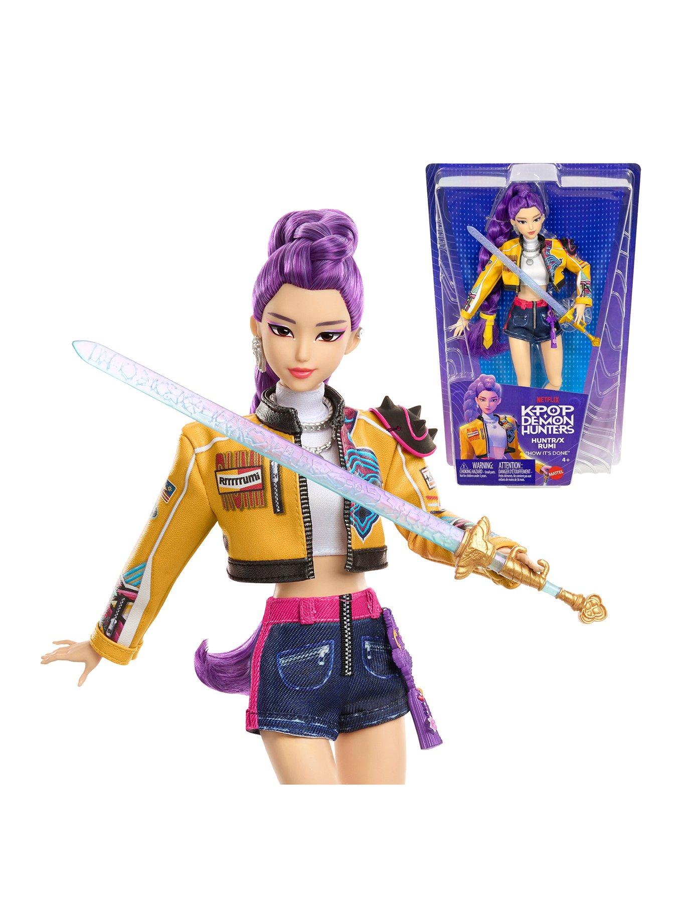 Image 1 of 7 of K-Pop Demon Hunters HUNTR/X Rumi How It's Done Fashion Doll with Sword &amp; Microphone Accessories