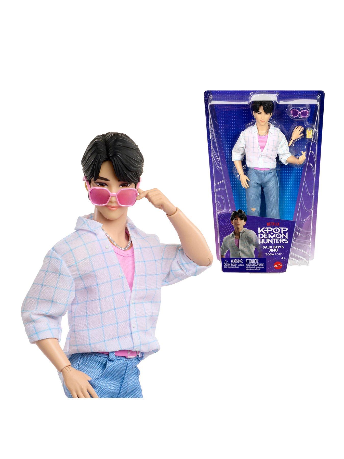 K-Pop Demon Hunters Saja Boys Jinu Soda Pop Fashion Doll with Pink Sunnies and Soda Can Accessories