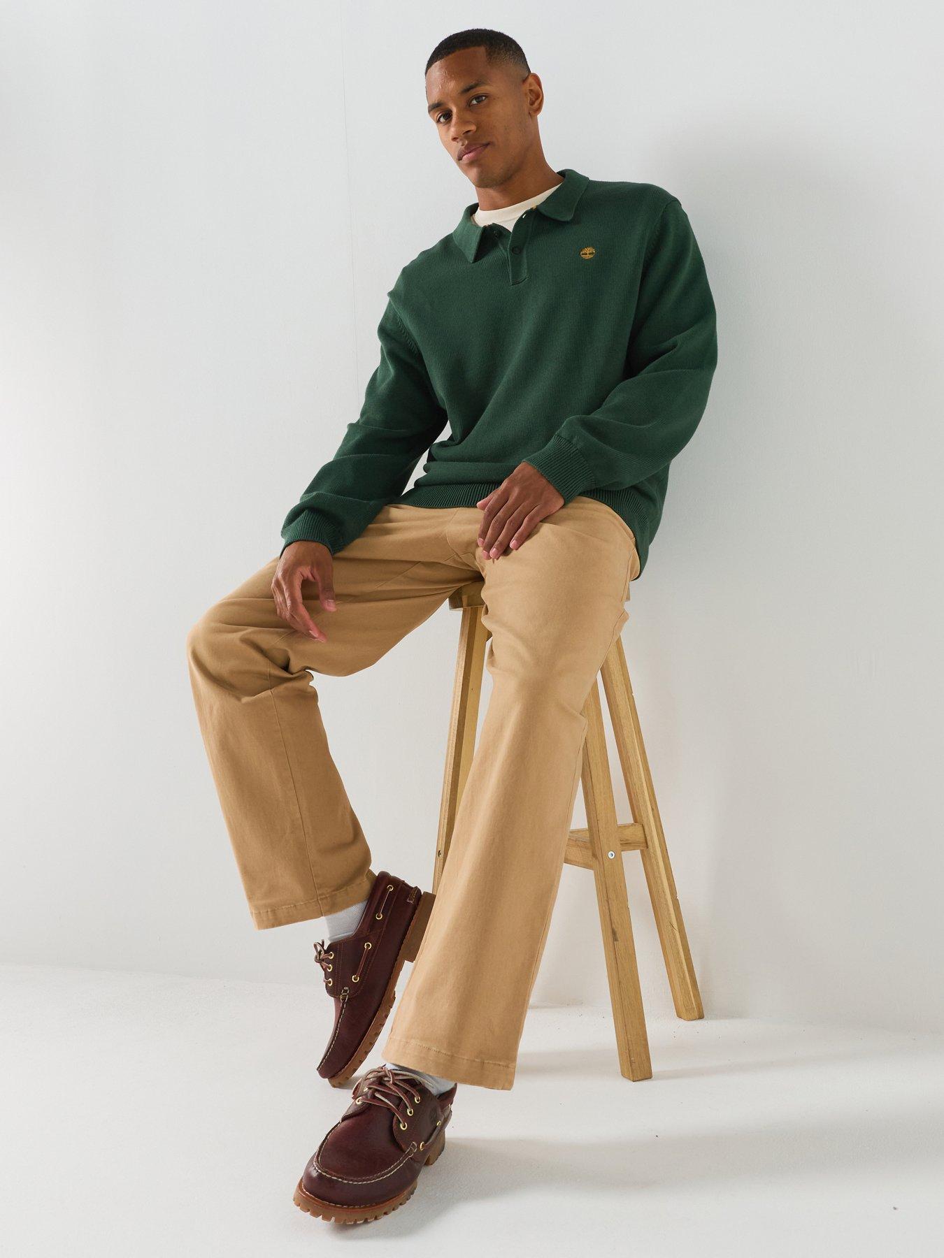 Image 1 of 5 of Timberland Cotton Polo Knitted Jumper - Green