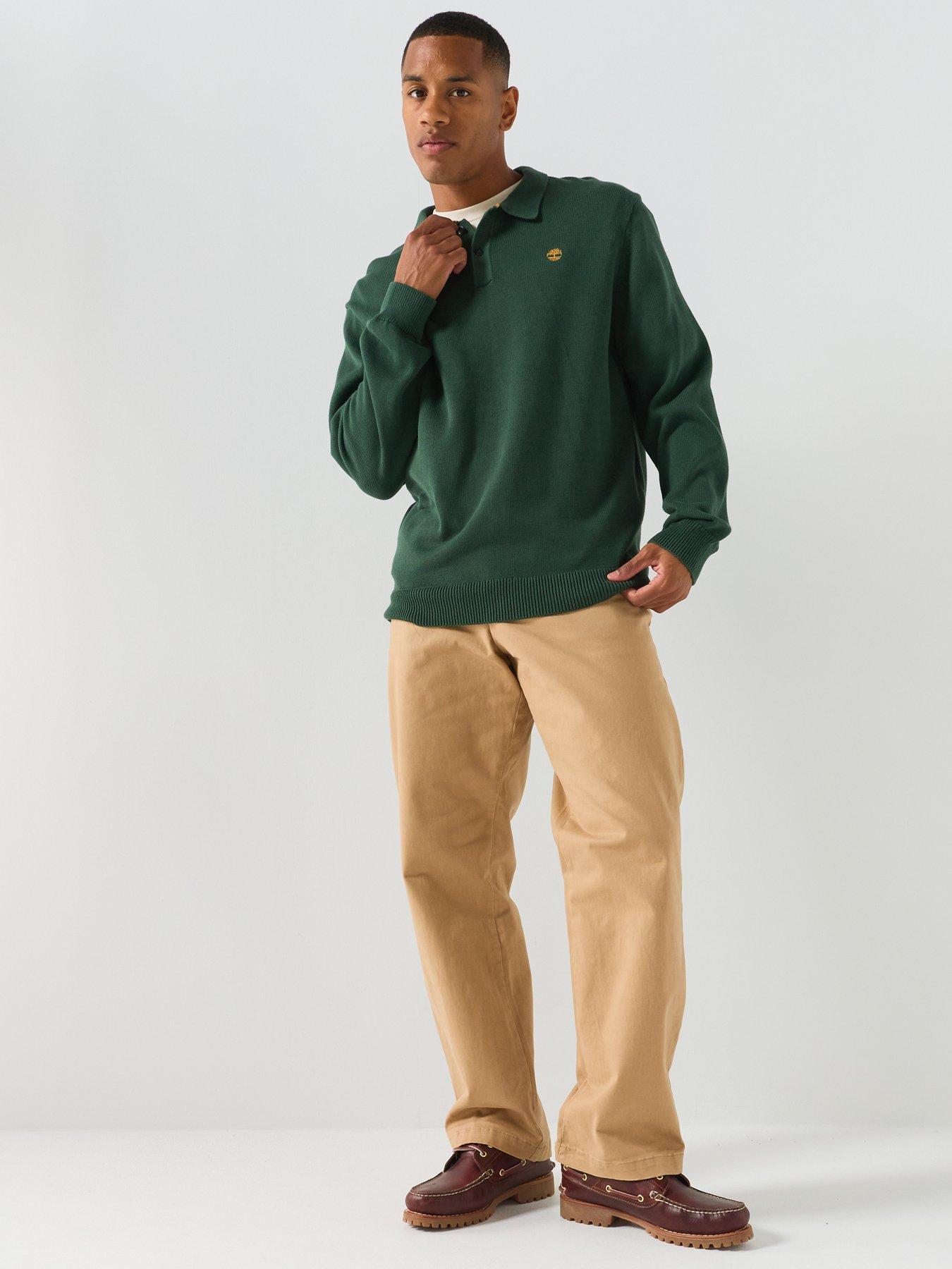 Image 3 of 5 of Timberland Cotton Polo Knitted Jumper - Green