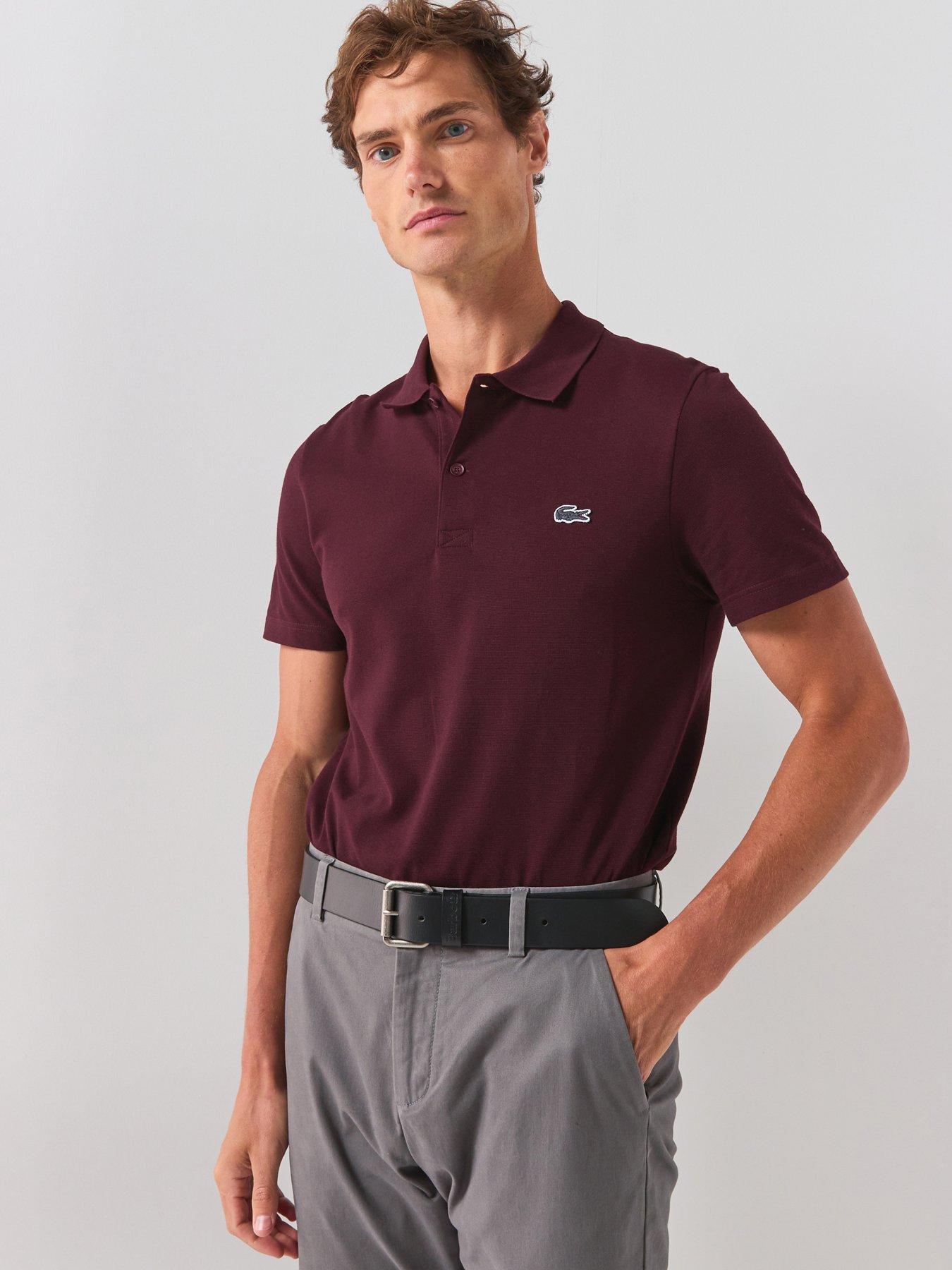 Lacoste Lacoste Regular Fit Cotton Ottoman Polo Shirt - Dark Red