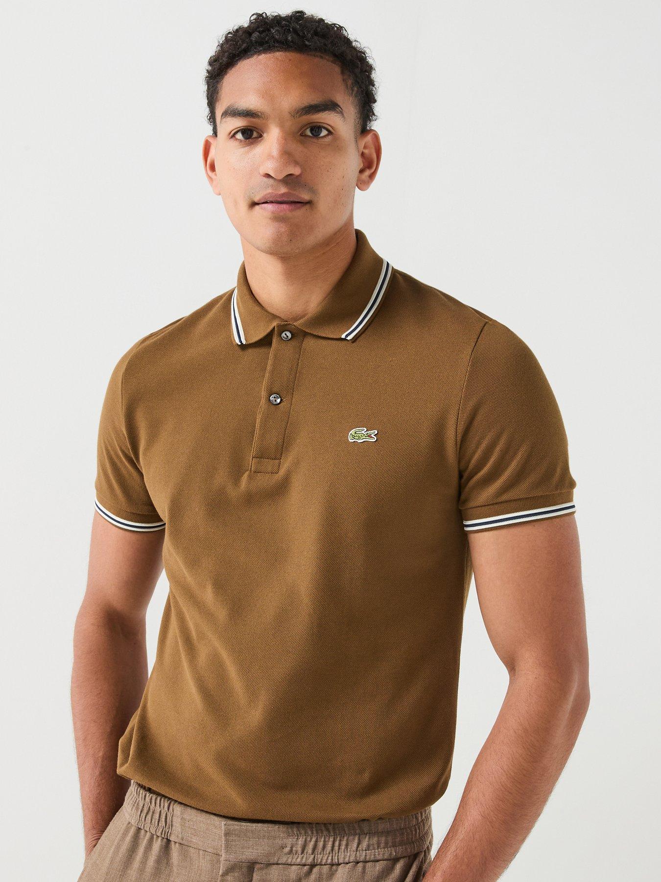 Lacoste Lacoste Regular Fit L.12.12 Tipped Polo Shirt - Brown