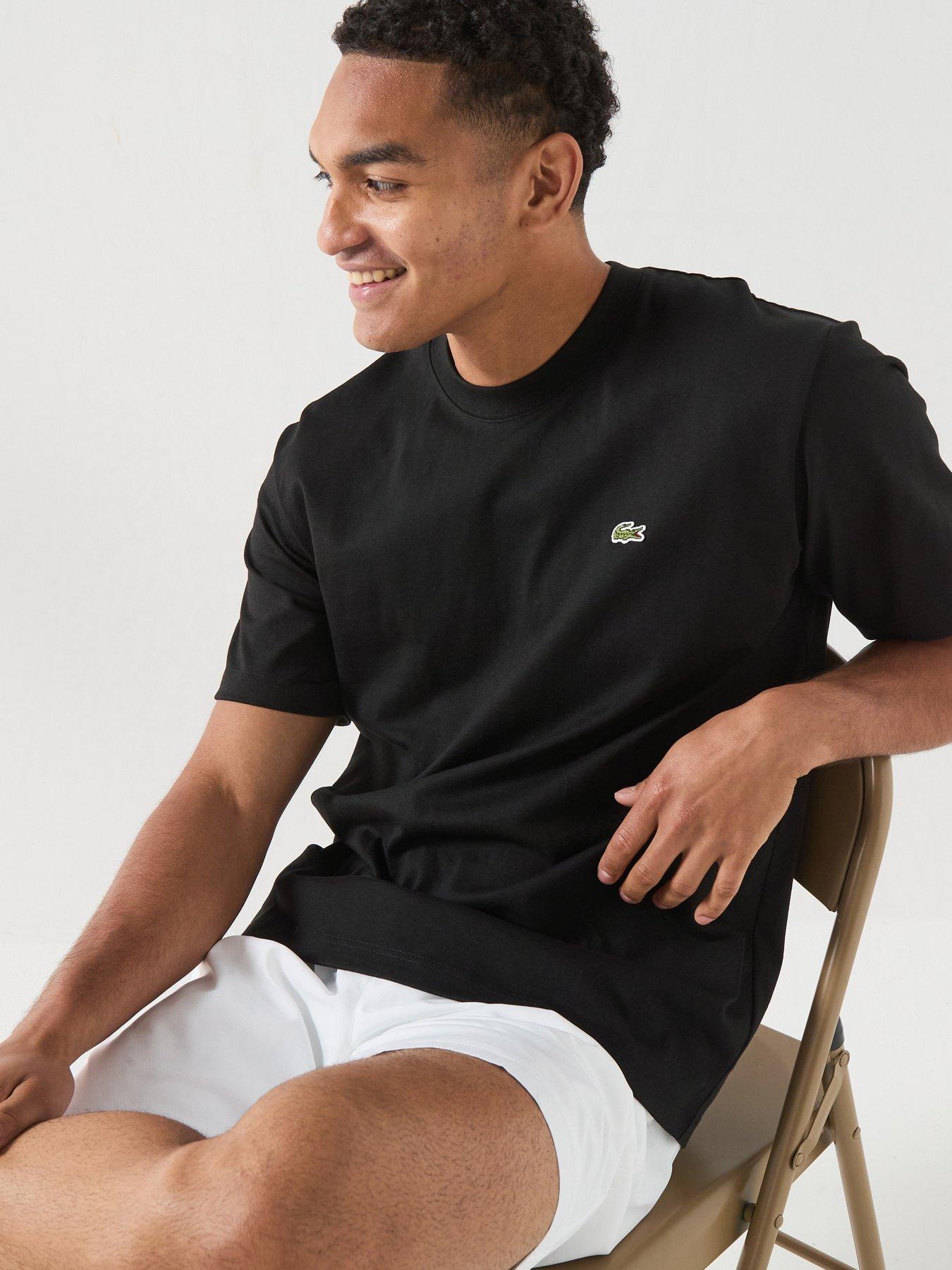 Image 4 of 5 of Lacoste Relaxed Fit Heavy Weight T-Shirt - Black