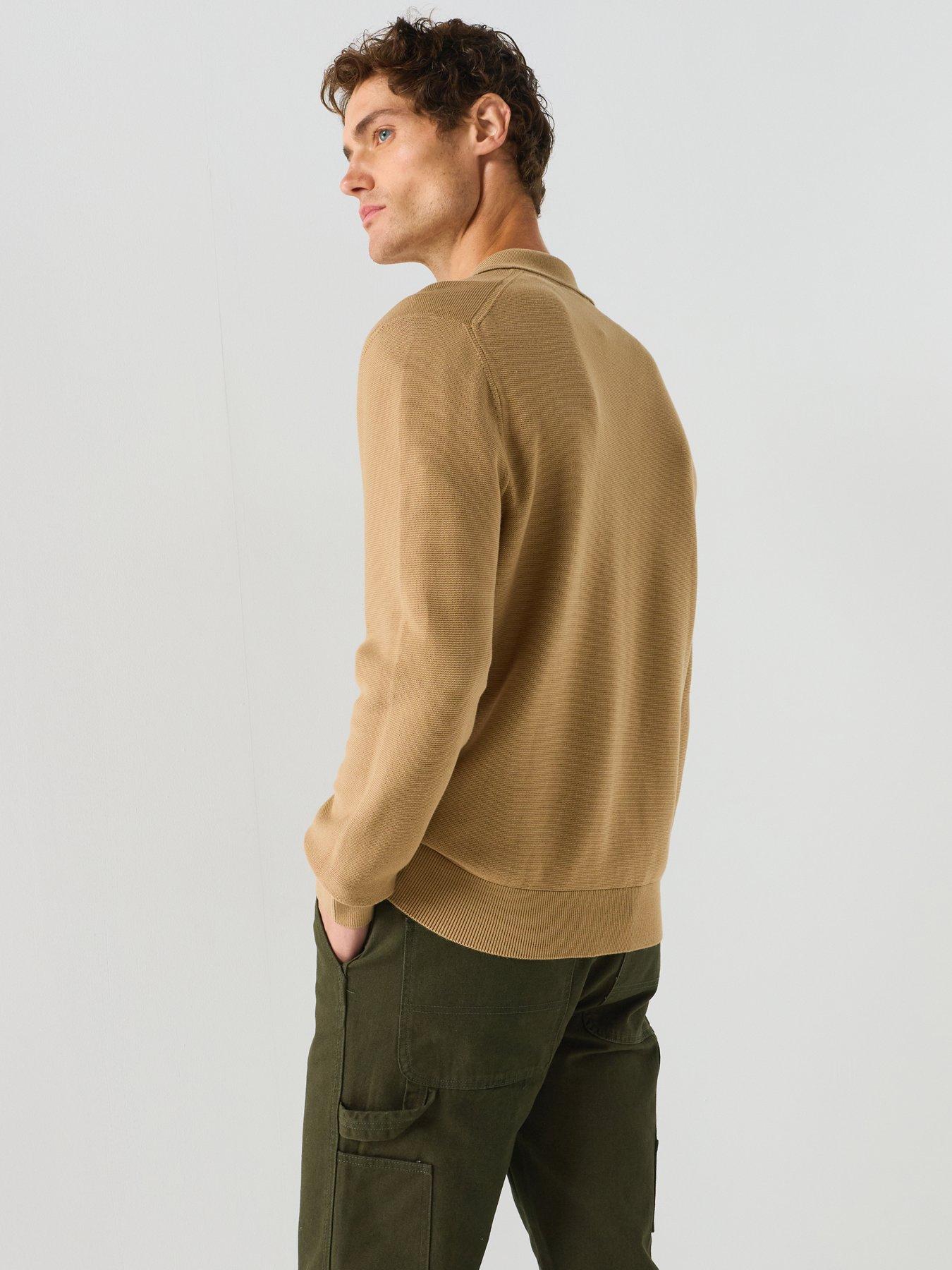 Image 2 of 5 of Lacoste Knitted Long Sleeve Polo Shirt - Brown