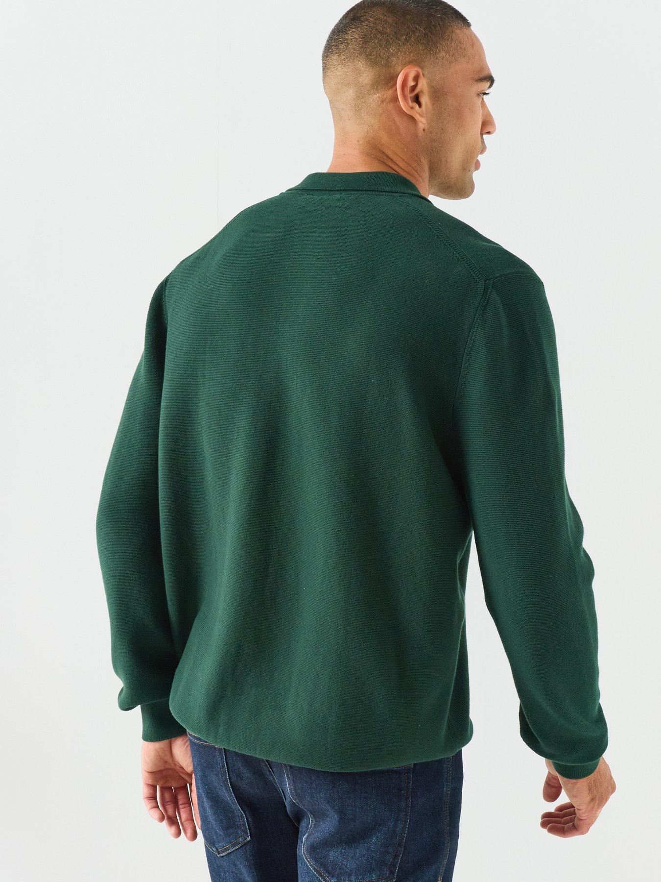 Image 2 of 5 of Lacoste Knitted Long Sleeve Polo Shirt - Dark Green