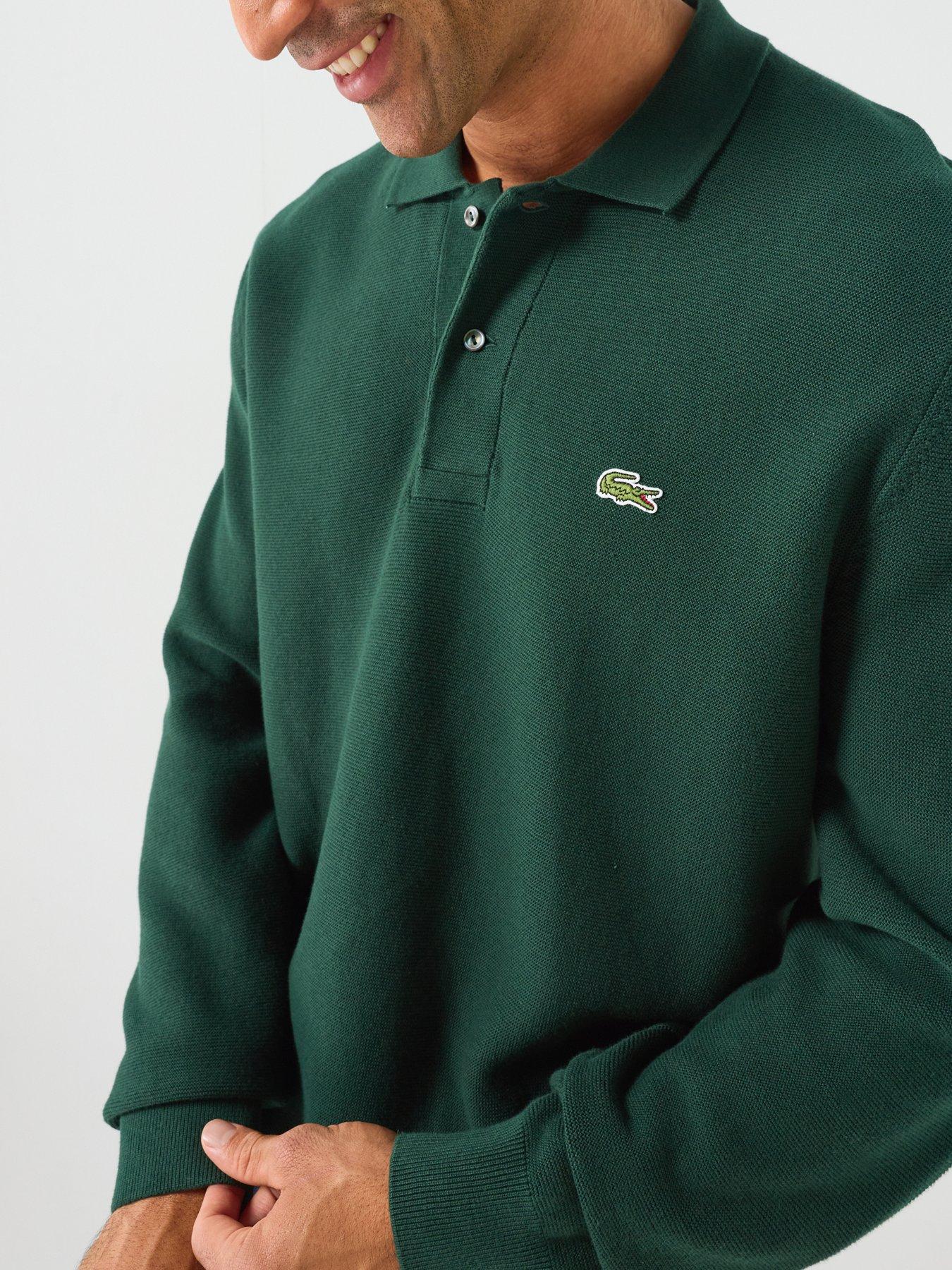 Image 4 of 5 of Lacoste Knitted Long Sleeve Polo Shirt - Dark Green