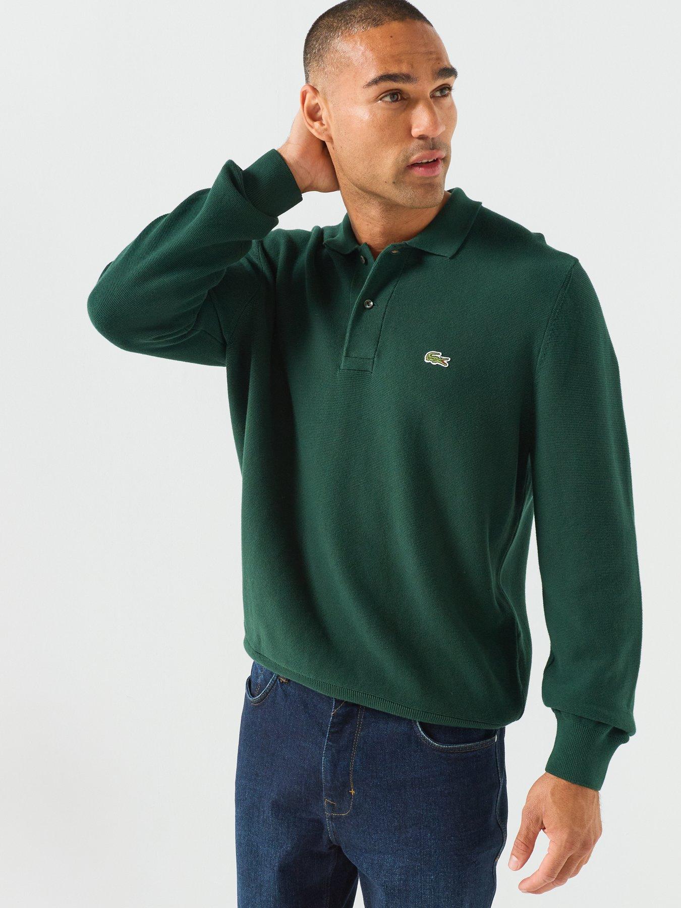 Image 5 of 5 of Lacoste Knitted Long Sleeve Polo Shirt - Dark Green