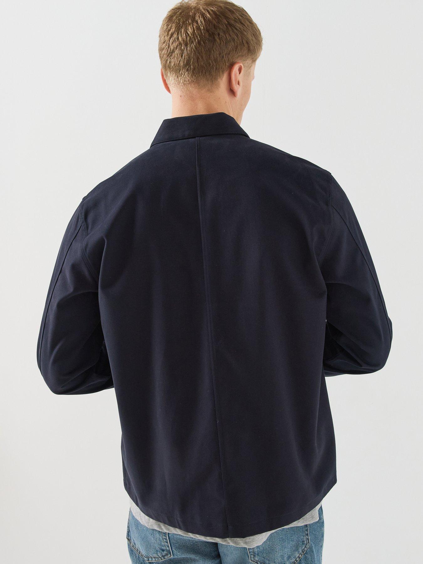 Image 2 of 6 of Lacoste Mens Brushed Cotton Twill Button-Through Overshirt - Navy