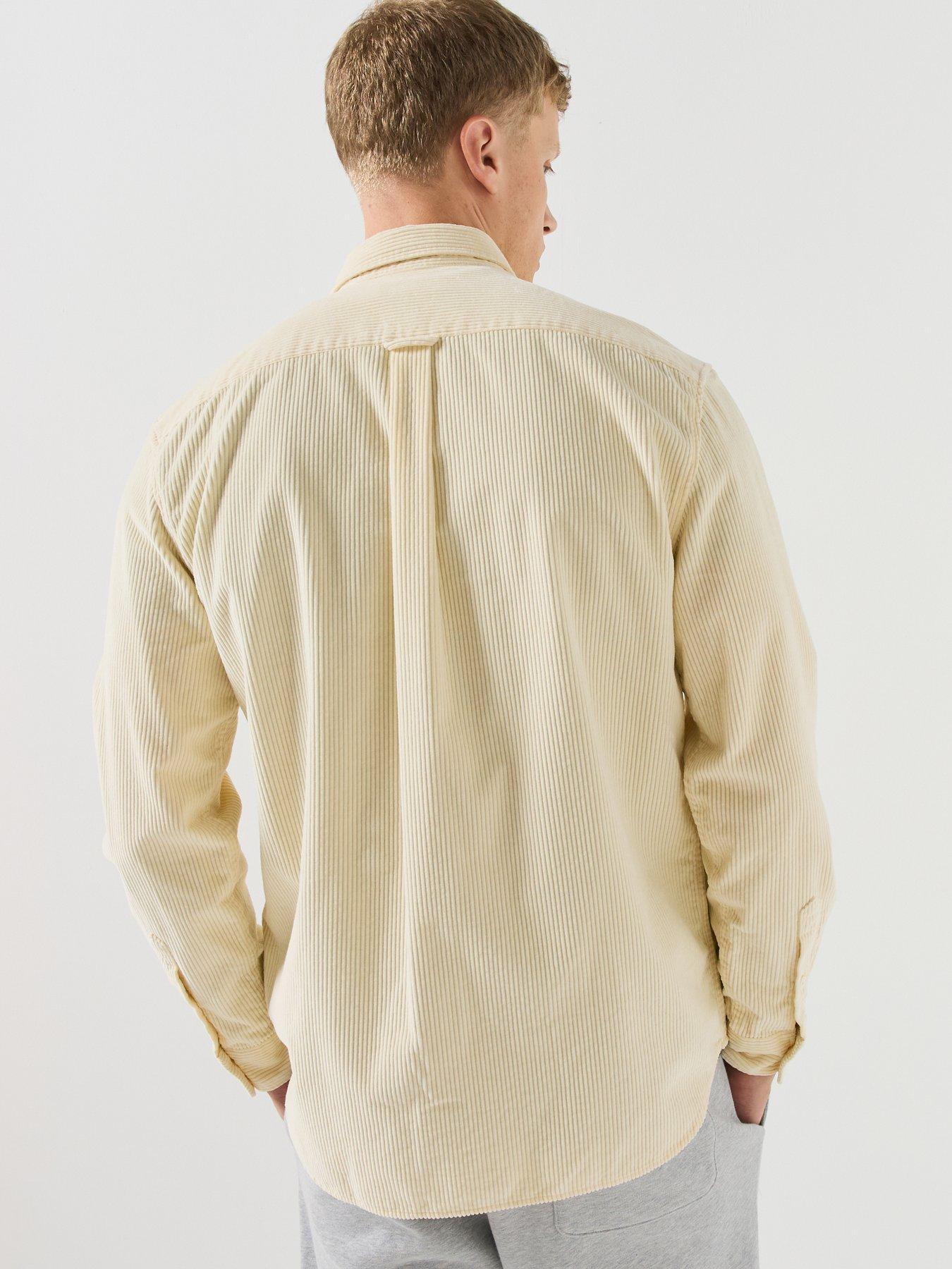 Image 2 of 6 of Lacoste Mens Lacoste Light Corduroy Button-Through Shirt - Yellow