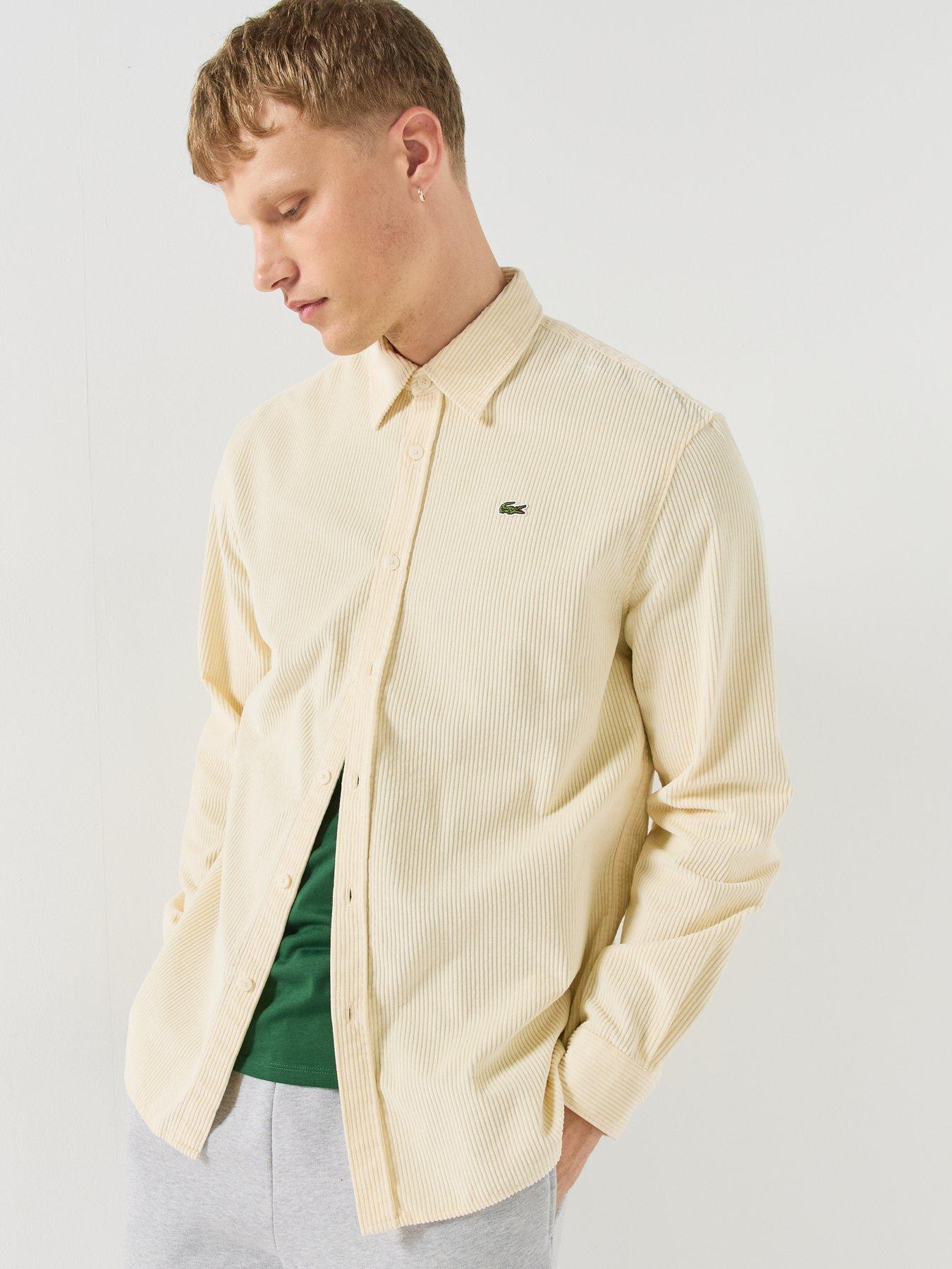 Image 6 of 6 of Lacoste Mens Lacoste Light Corduroy Button-Through Shirt - Yellow