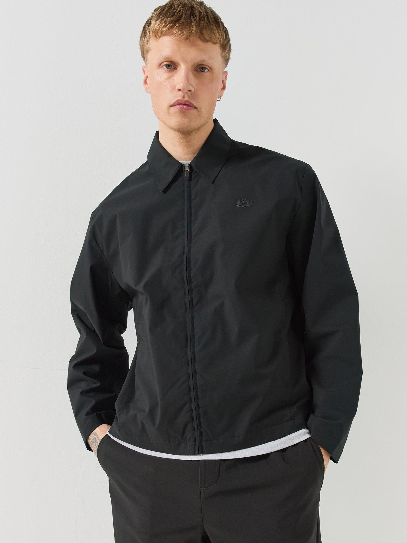 Image 1 of 6 of Lacoste Mens Lightweight Lined Zip-Through Jacket - Black