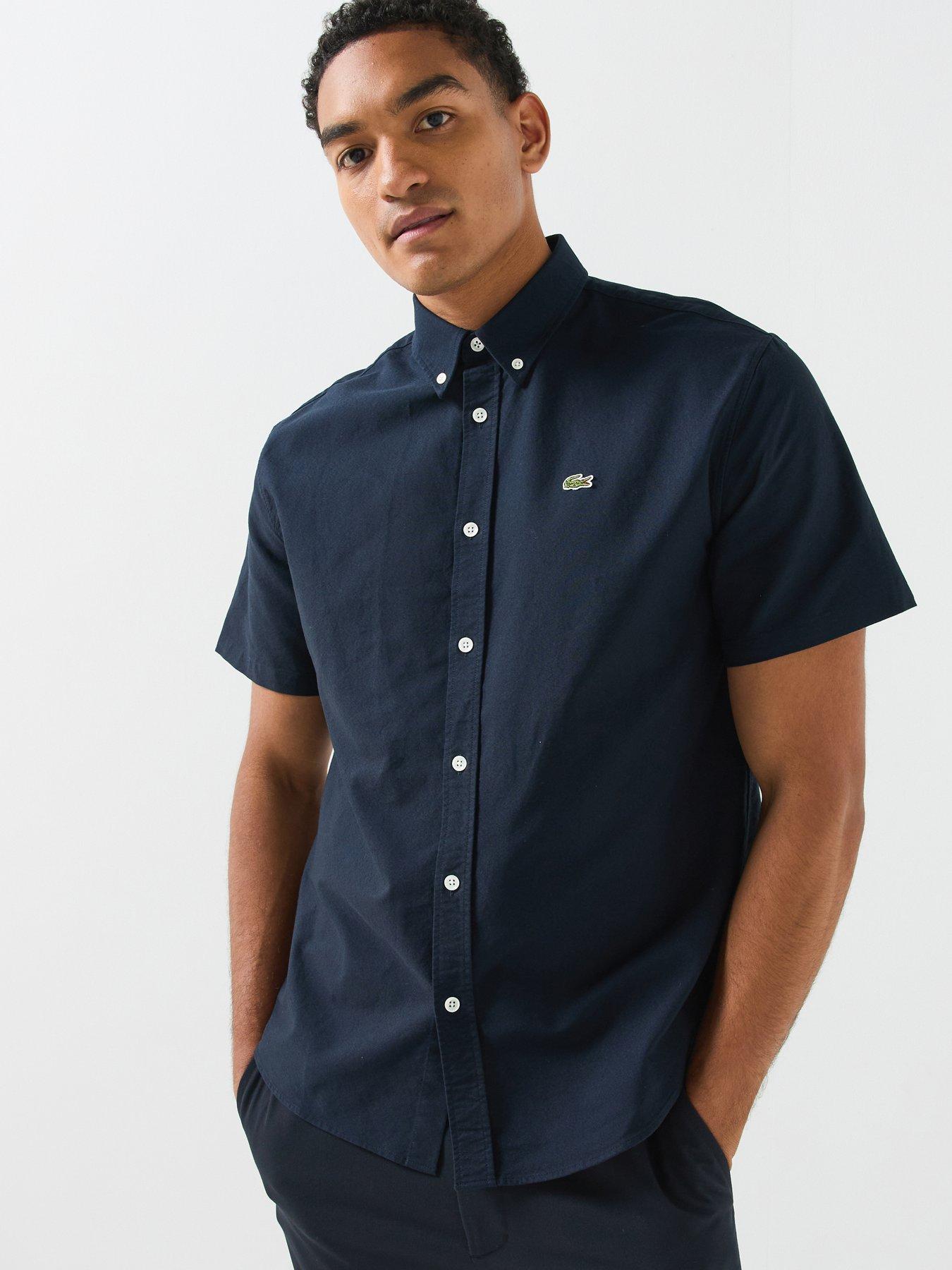 Lacoste Short Sleeve Oxford Shirt - Navy