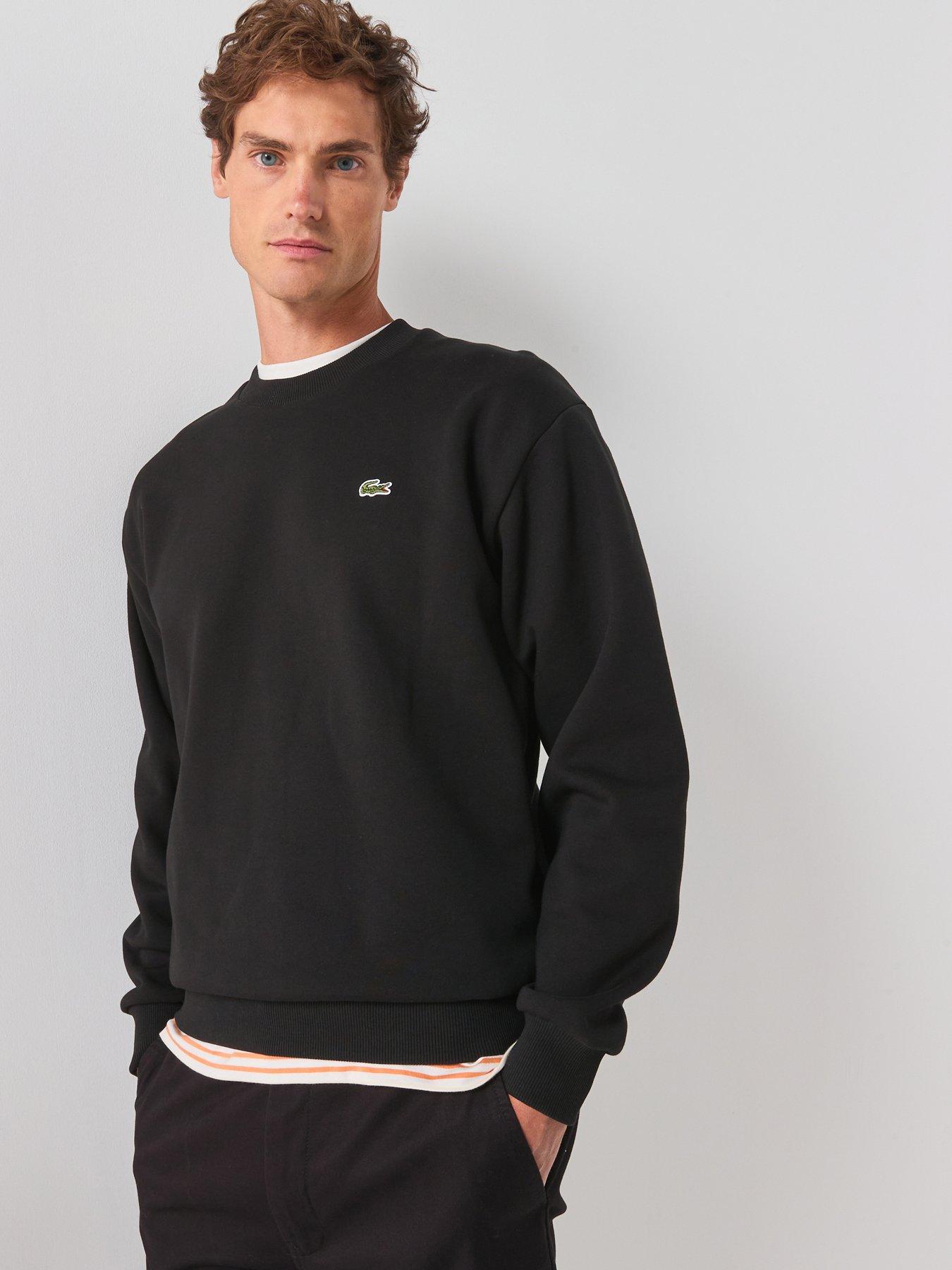 Lacoste Brushed Fleece Jersey Crew Sweatshirt - Black