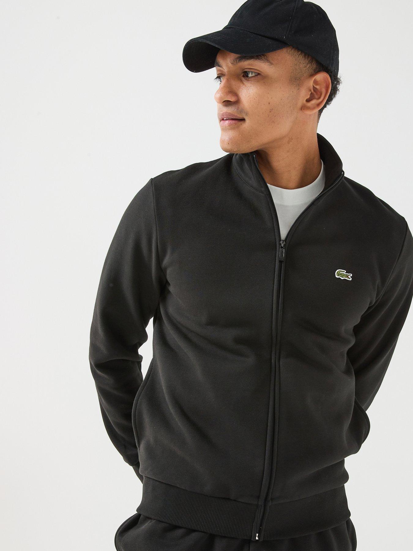 Image 1 of 6 of Lacoste Brushed Fleece Full Zip Jacket - Black