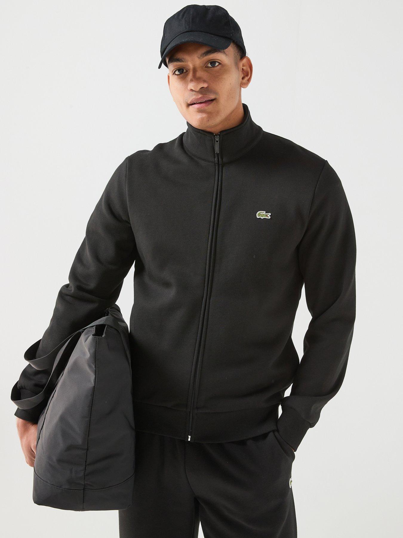 Image 5 of 6 of Lacoste Brushed Fleece Full Zip Jacket - Black