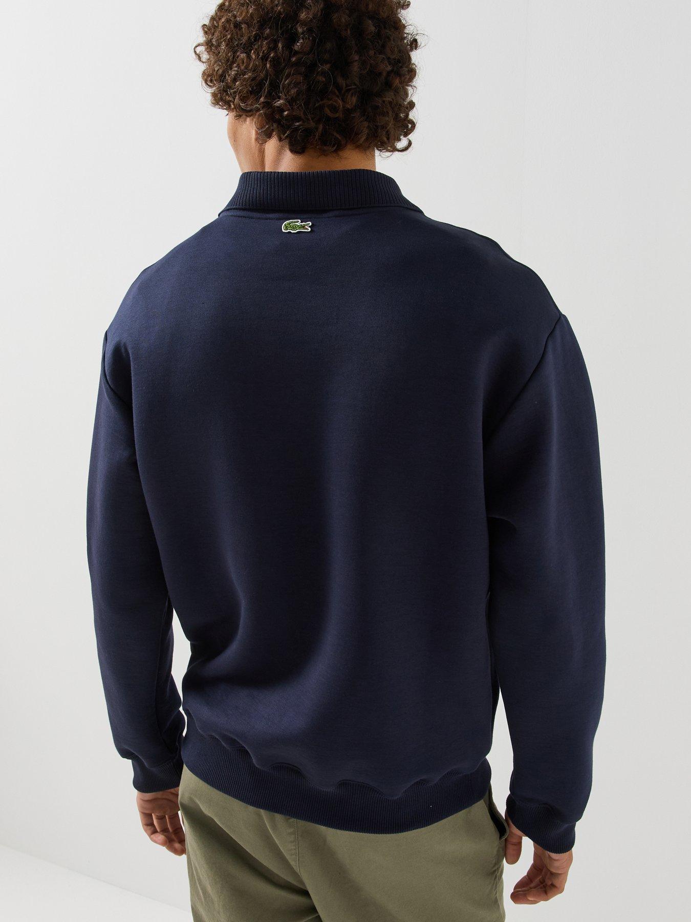 Image 2 of 5 of Lacoste Mens French Made Organic Cotton-Blend Regular Fit Sweatshirt - Navy