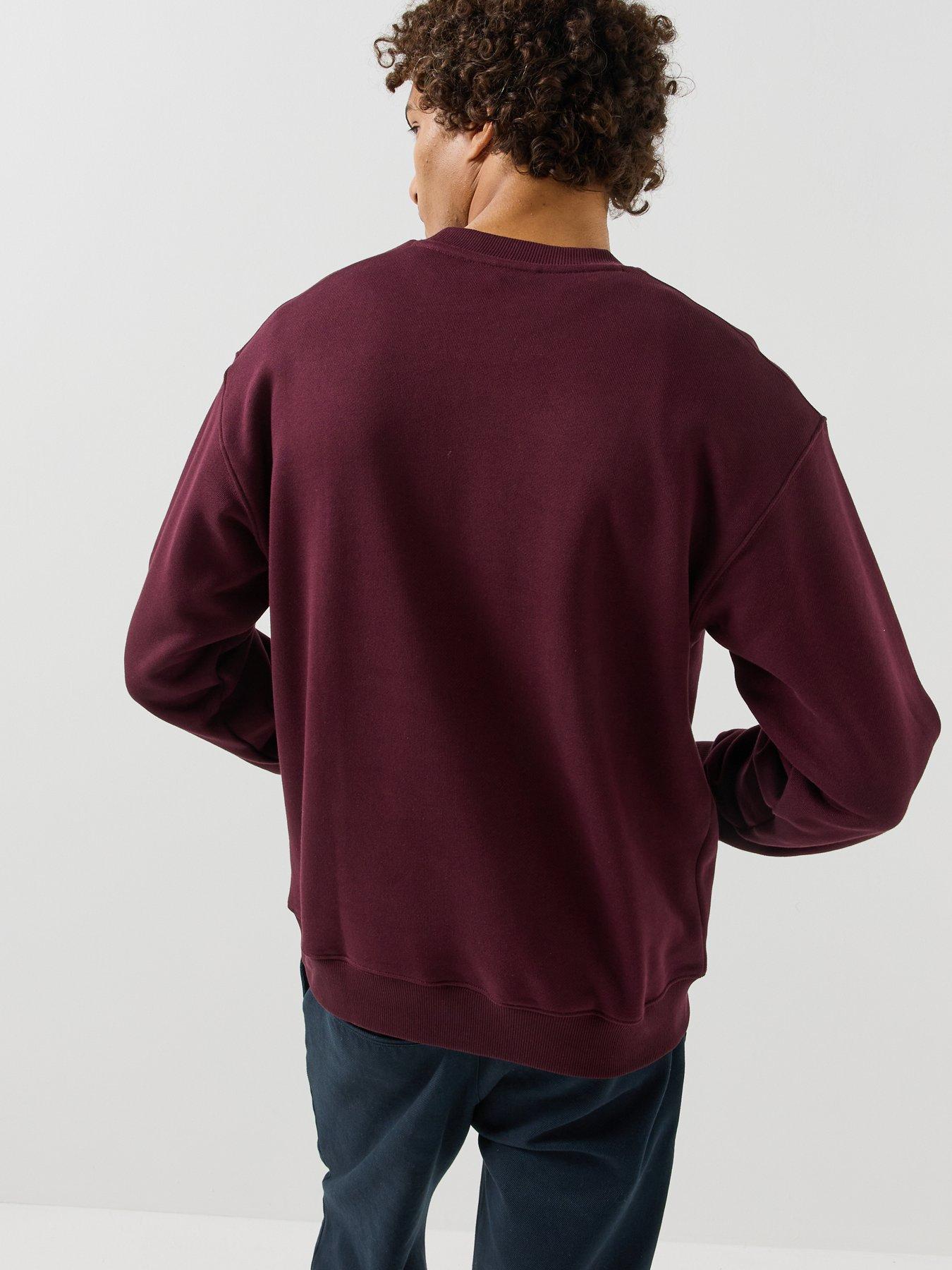 Image 2 of 5 of Lacoste Paris French Terry Crew Sweat - Dark Red