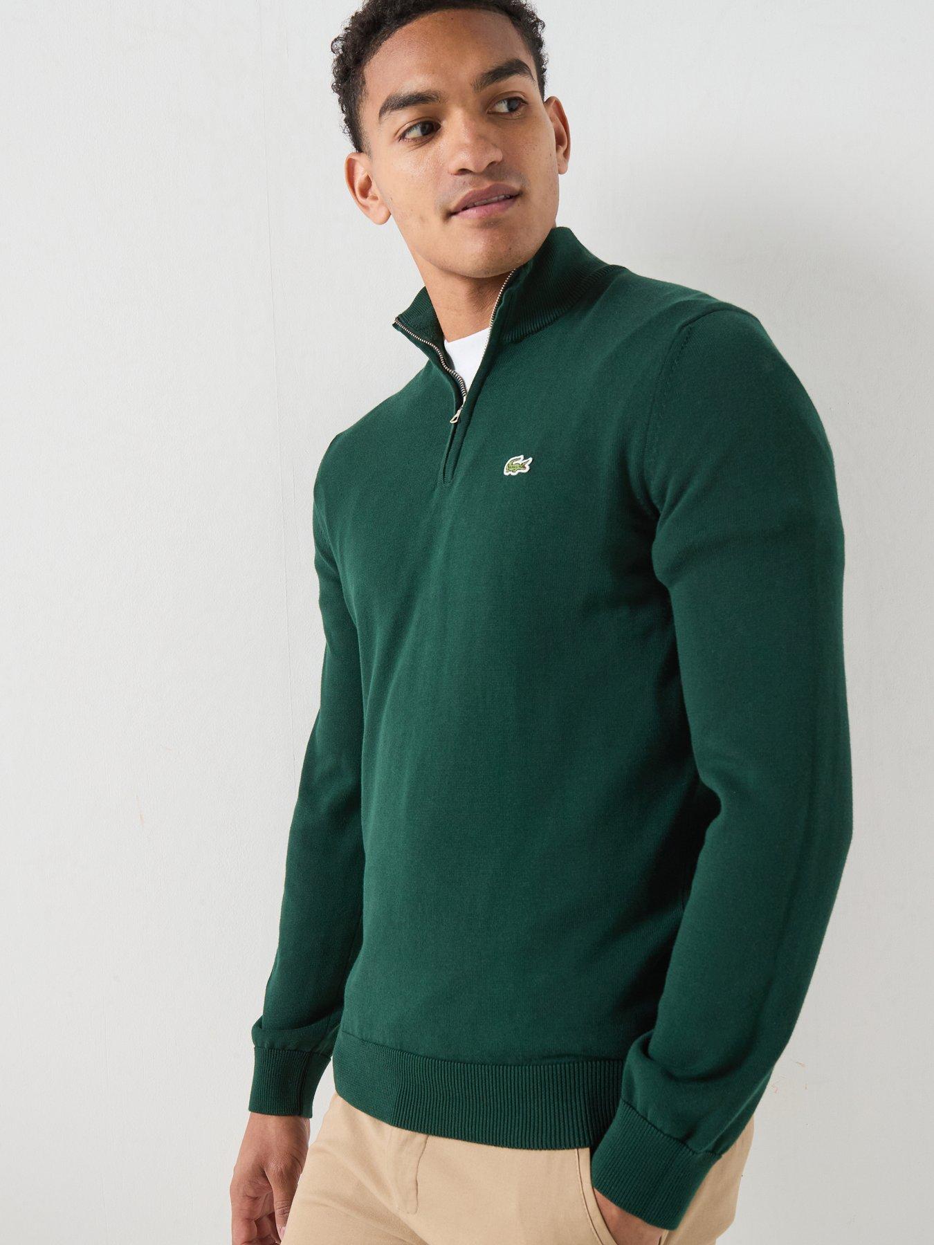 Lacoste 1/4 Zip Regular Fit Knitted Jumper - Dark Green