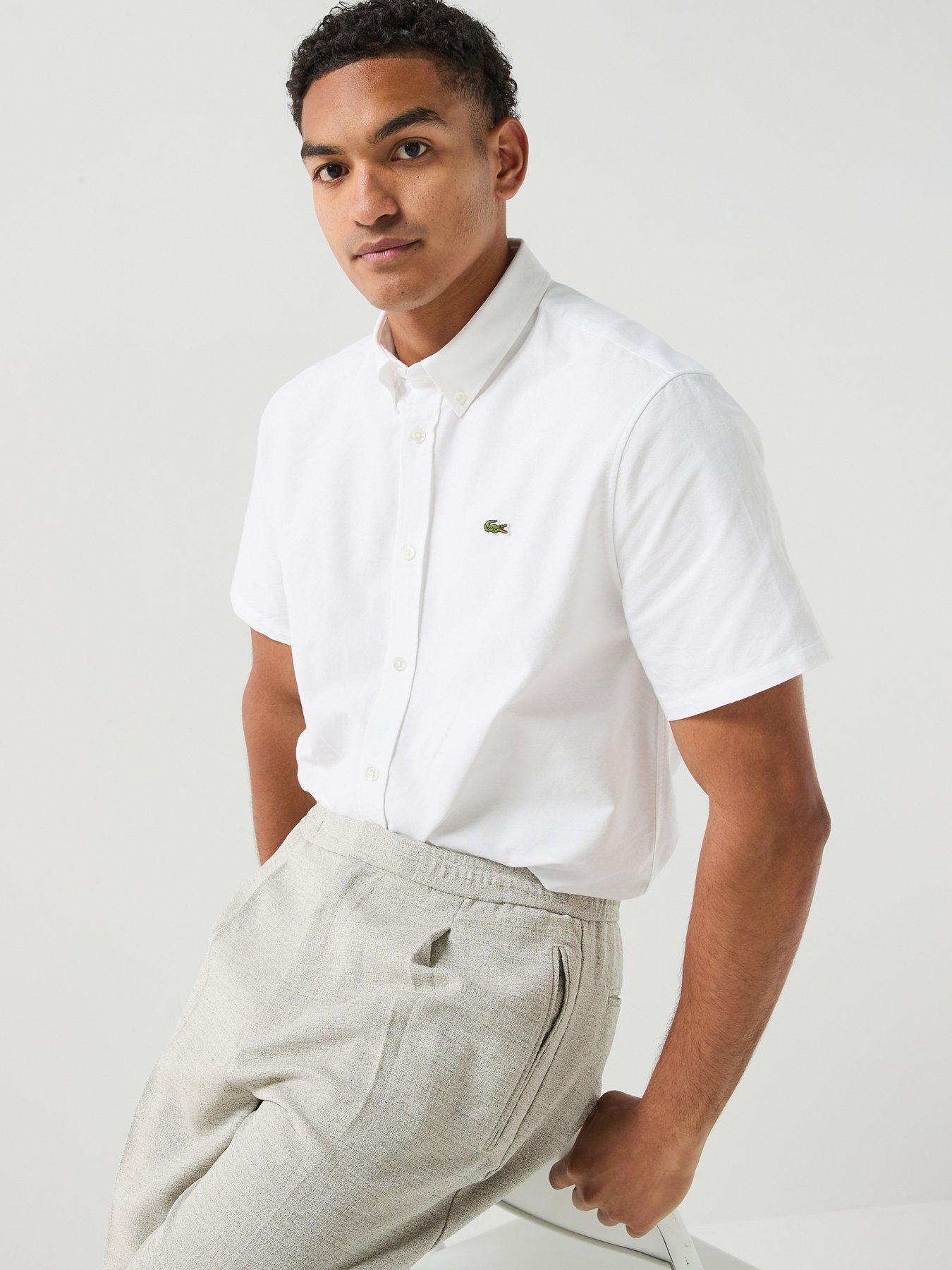 Lacoste Short Sleeve Oxford Shirt - White