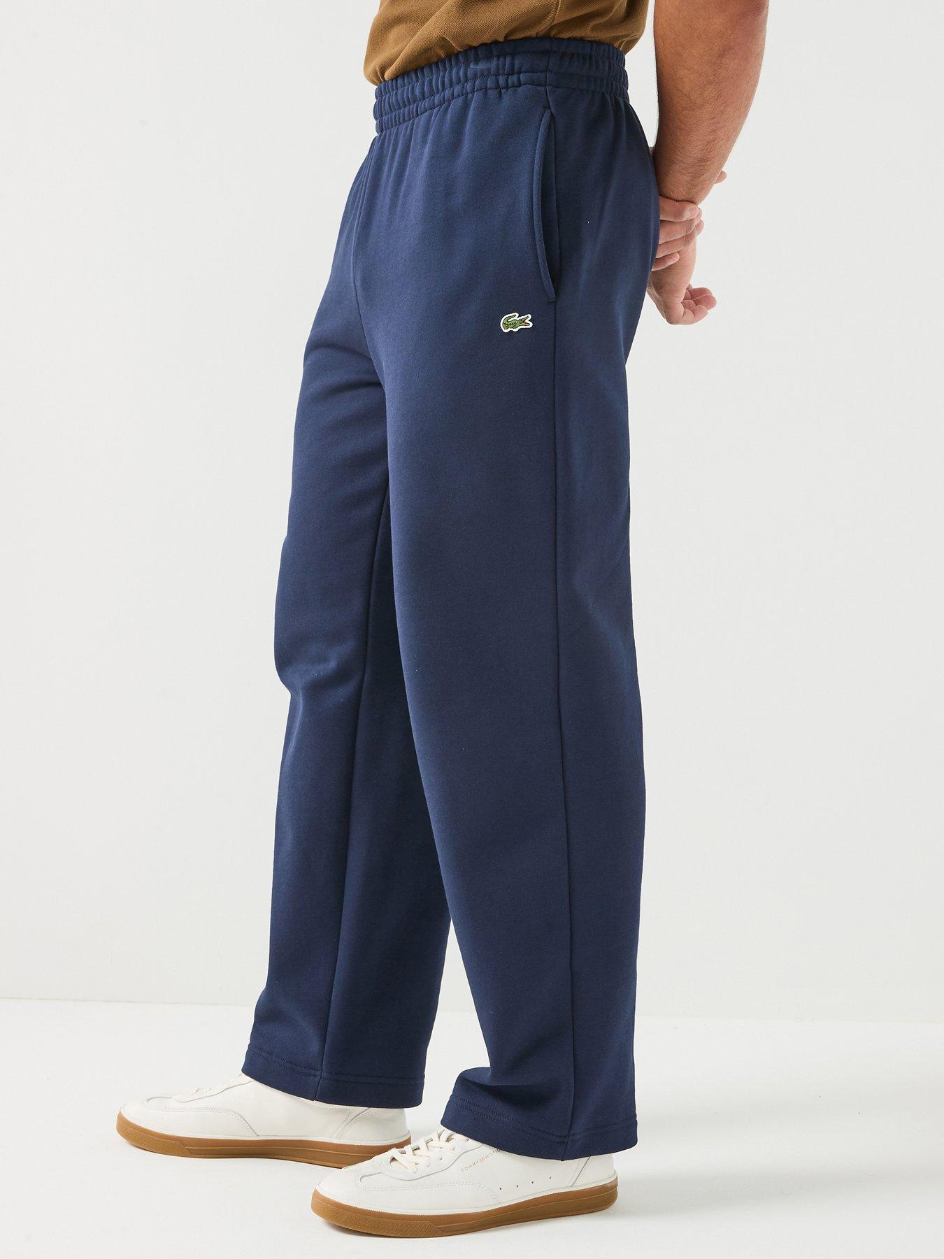 Lacoste Relaxed Fit Brushed Fleece Open Hem Joggers - Navy