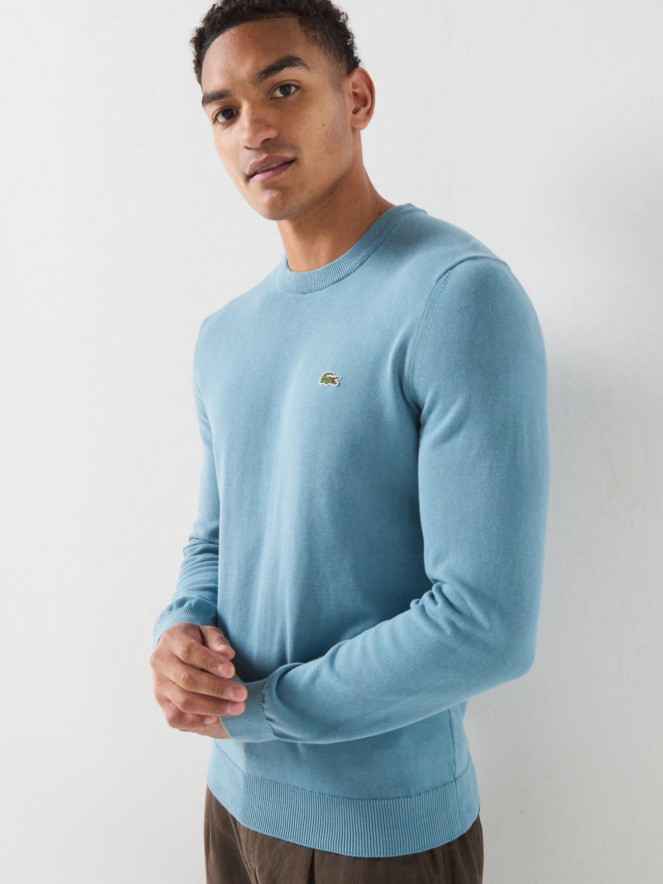 Lacoste Crew Neck Cotton Knitted Jumper - Blue