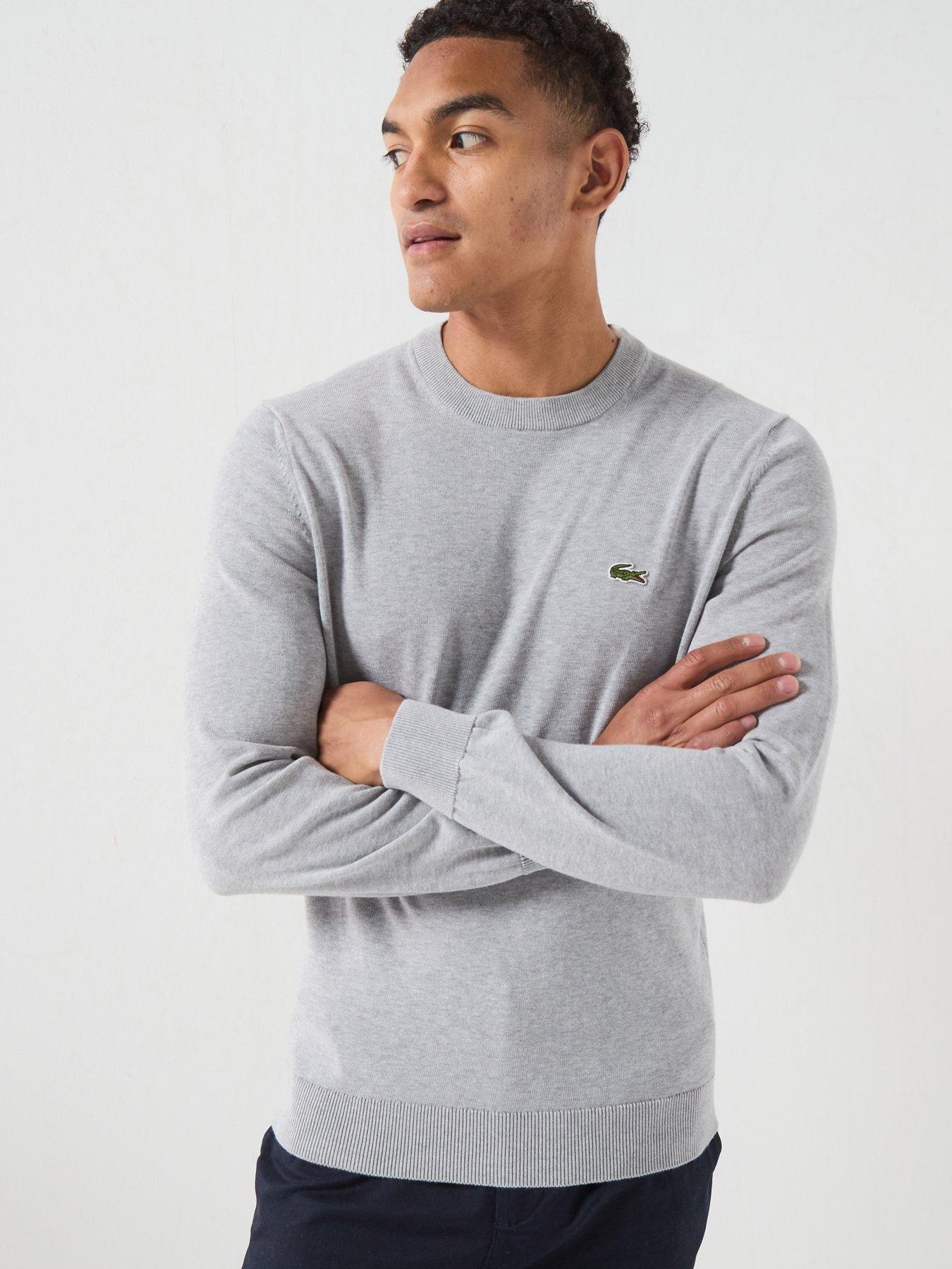 Image 1 of 4 of Lacoste Lacoste Crew Neck Cotton Knitted Jumper - Grey