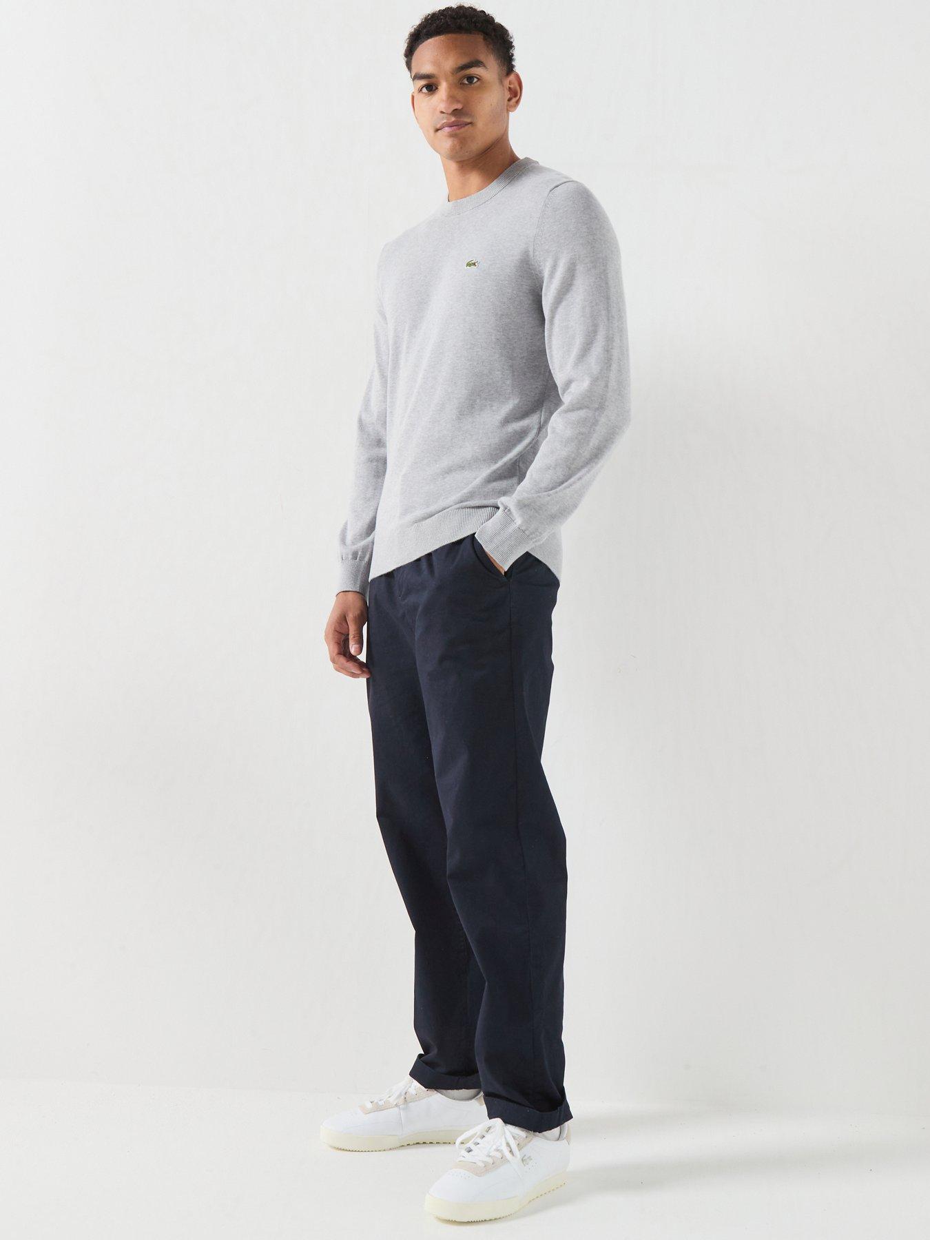 Image 3 of 4 of Lacoste Lacoste Crew Neck Cotton Knitted Jumper - Grey