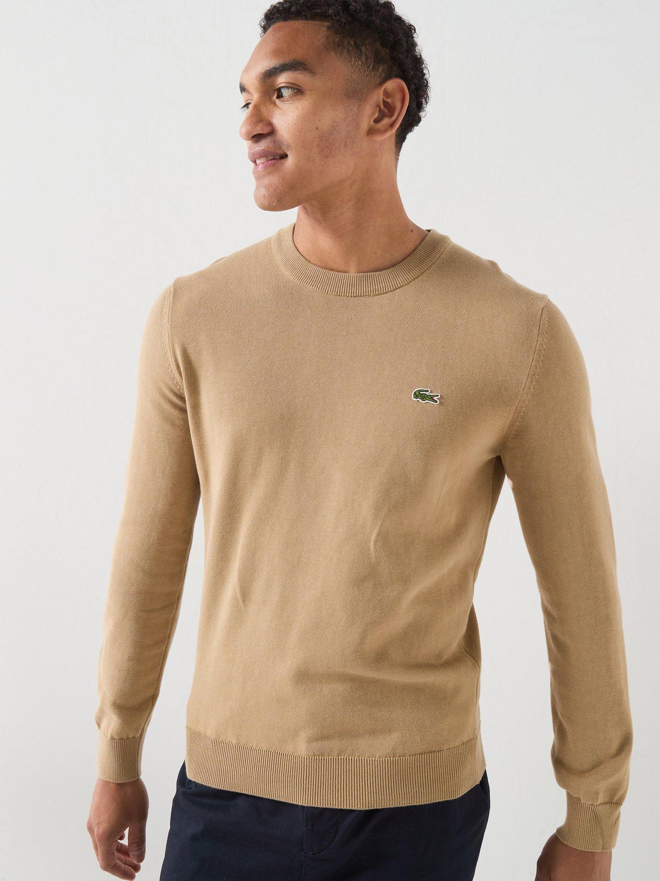 Lacoste Crew Neck Cotton Knitted Jumper - Brown
