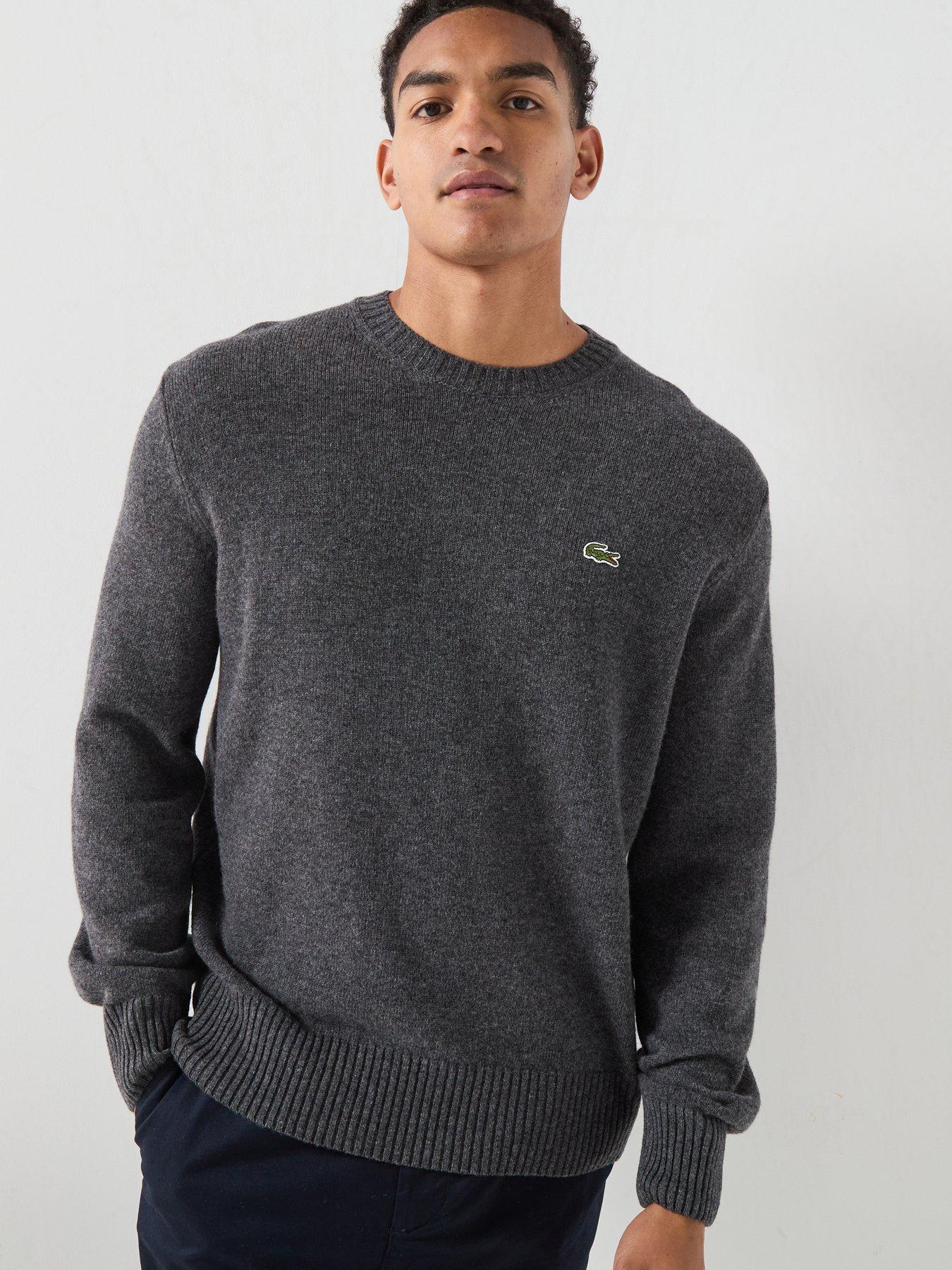 Lacoste 100% Wool Knitted Jumper - Dark Grey