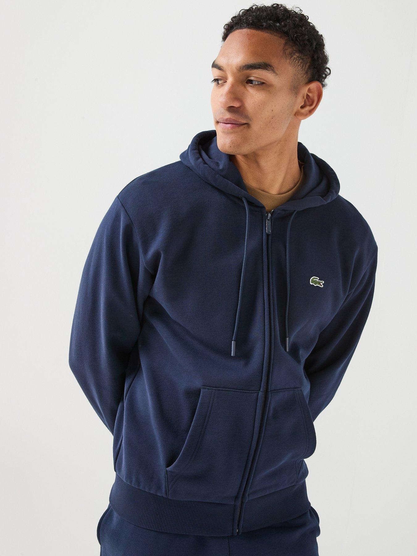 Lacoste Brushed Fleece Jersey Full Zip Hoodie - Navy