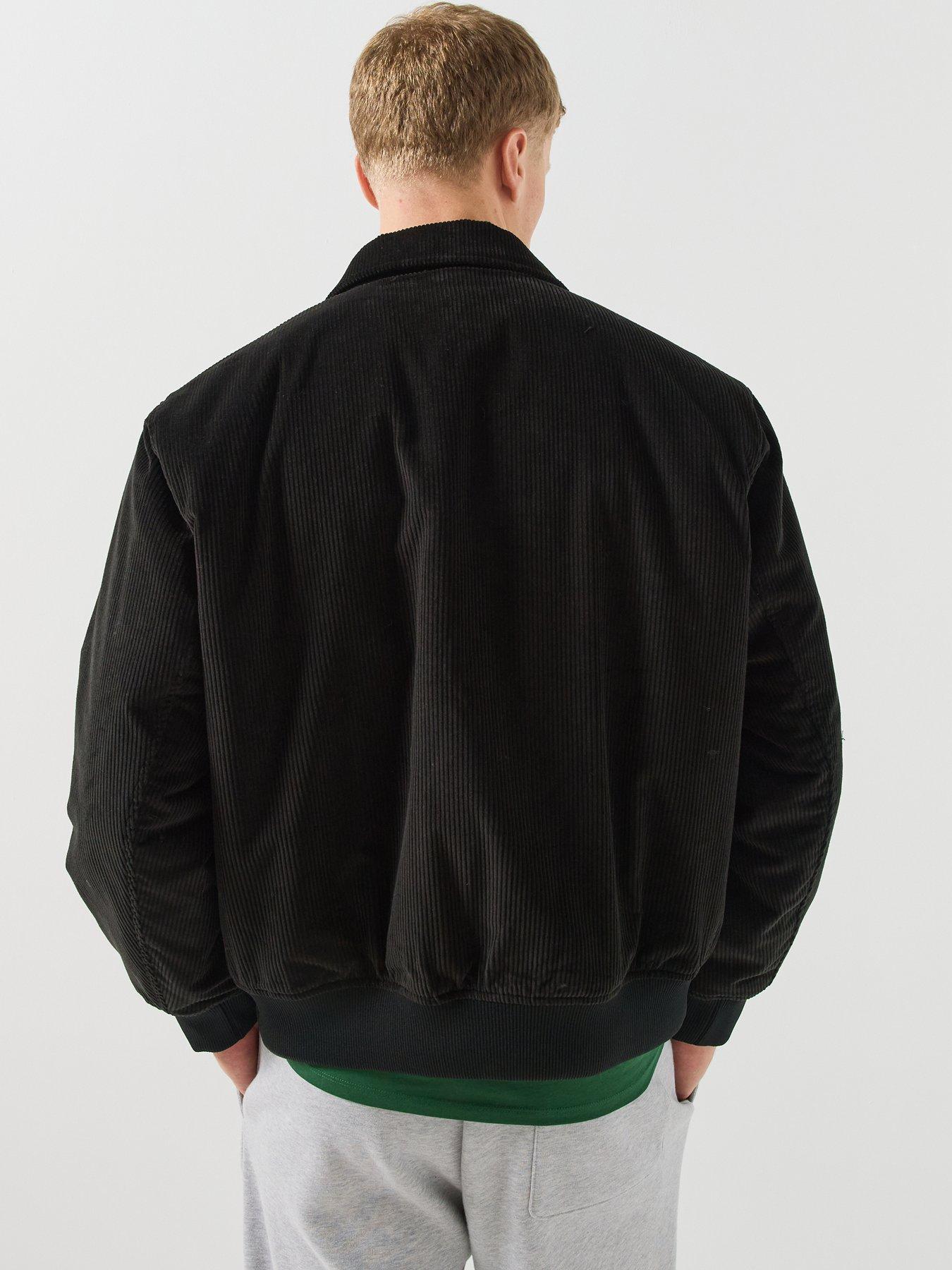 Image 2 of 6 of Lacoste Lacoste Corduroy Funnel Neck Bomber Jacket - Black