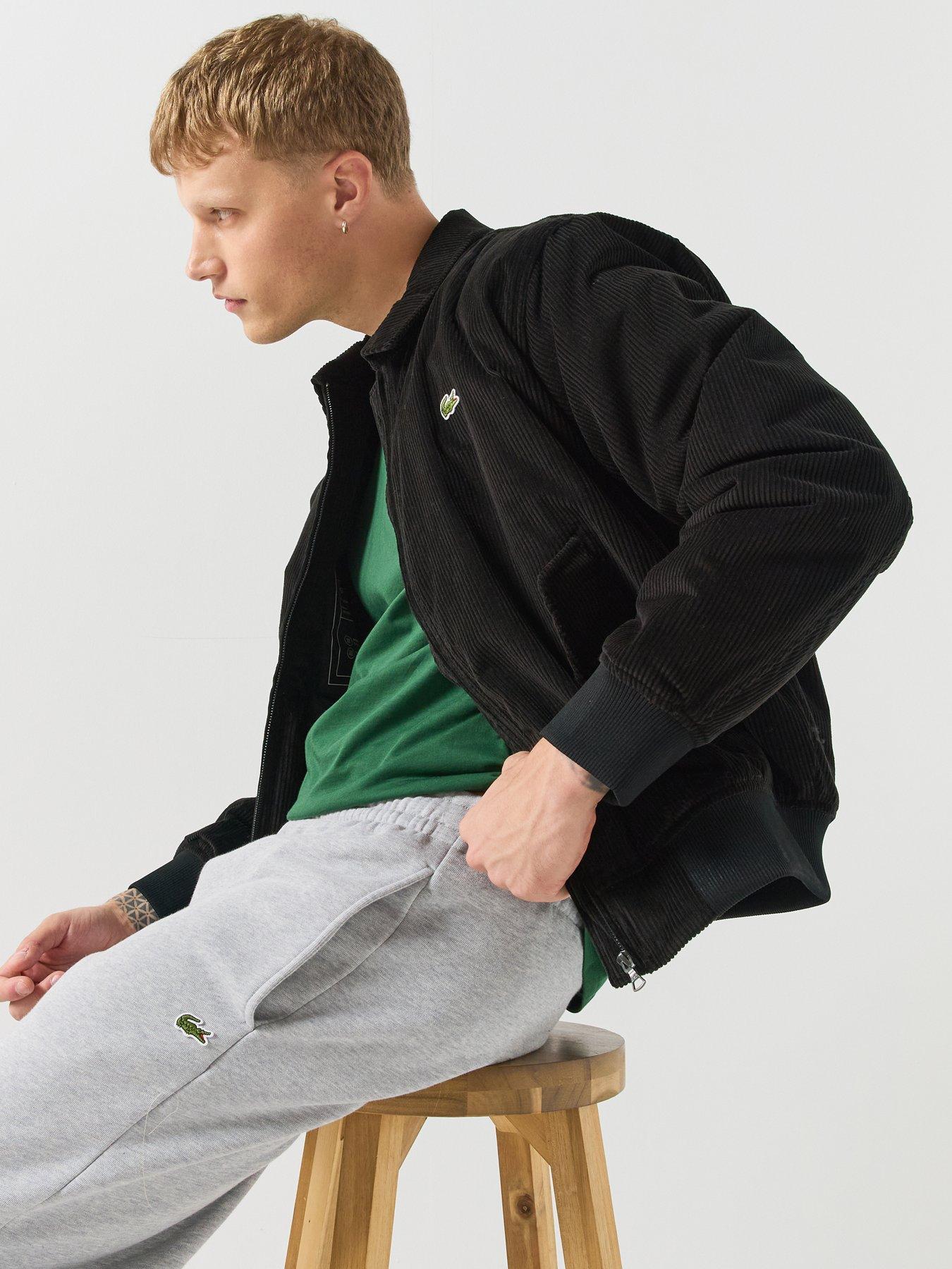 Image 4 of 6 of Lacoste Lacoste Corduroy Funnel Neck Bomber Jacket - Black